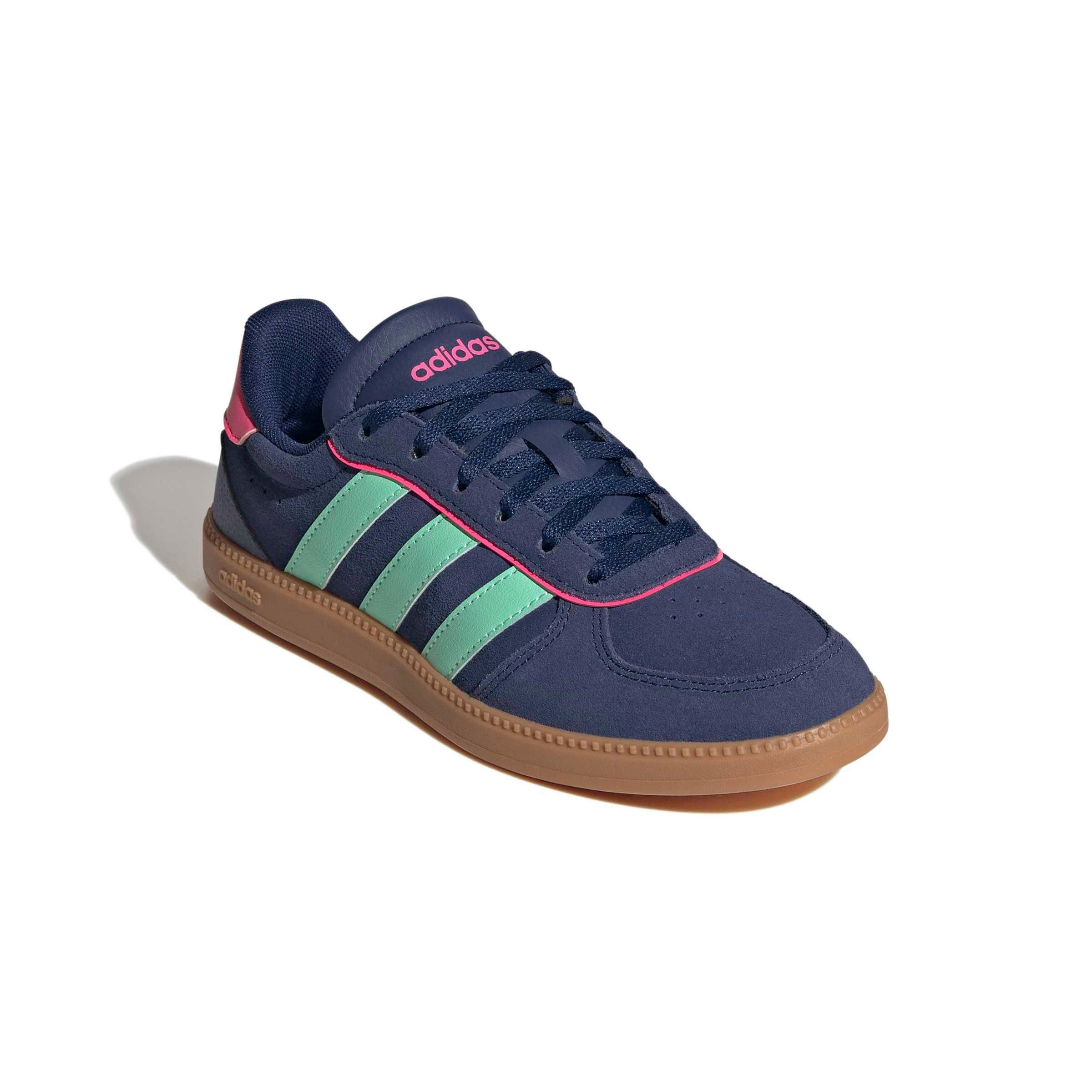 adidas Breaknet Sleek "Dark Blue/Pulse Mint/Lucid Pink" Grade School Girls' Shoe - DK BLUE/MINT/PINK