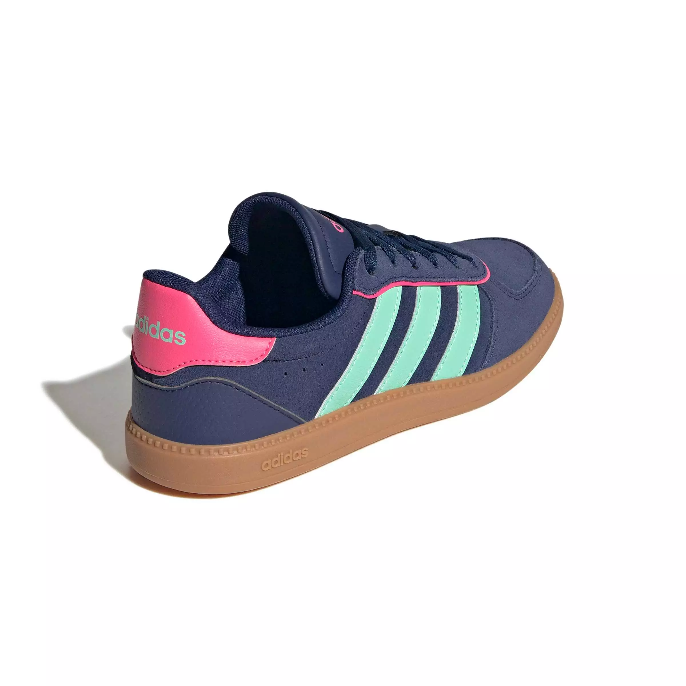 adidas Breaknet Sleek "Dark Blue/Pulse Mint/Lucid Pink" Grade School Girls' Shoe - DK BLUE/MINT/PINK