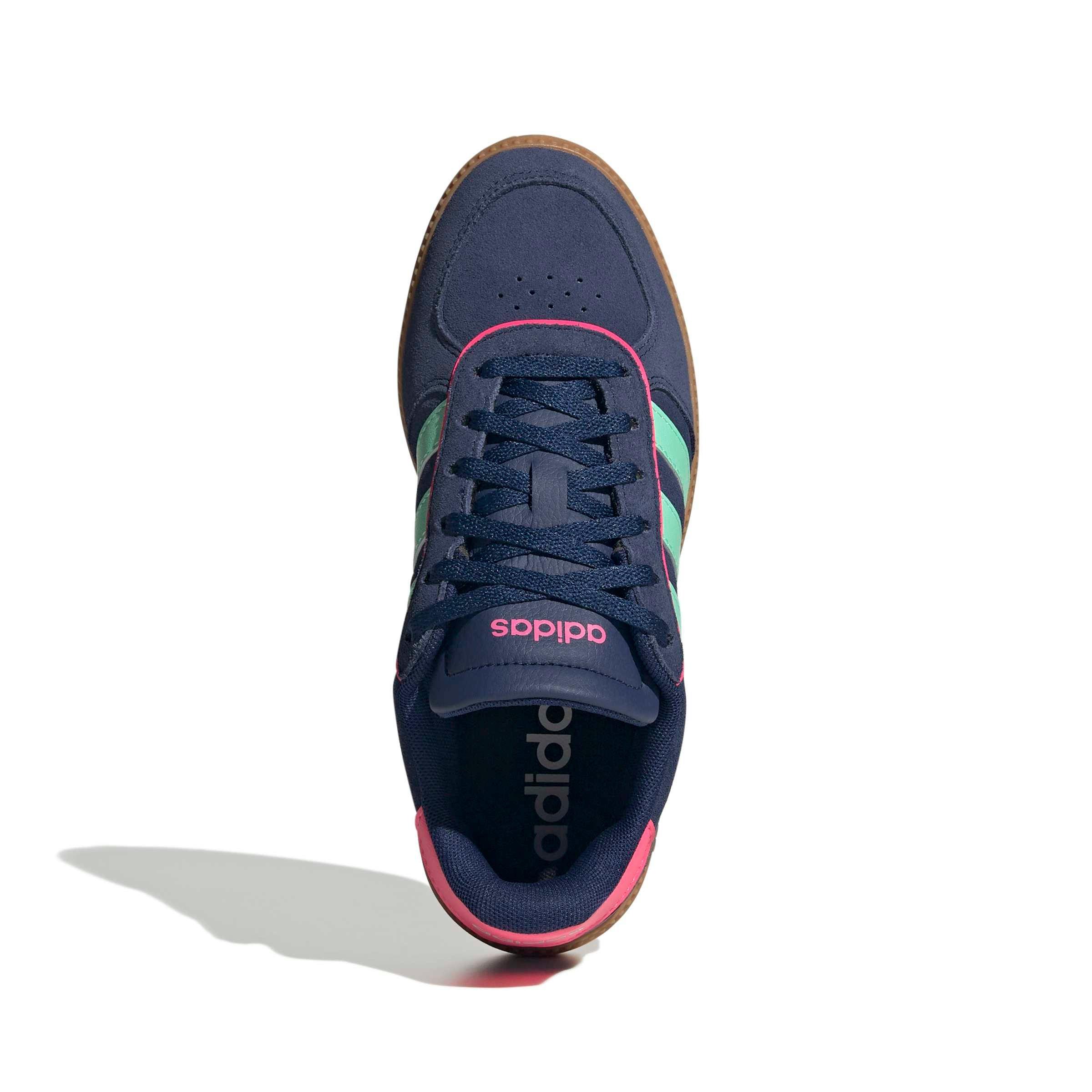 adidas Breaknet Sleek "Dark Blue/Pulse Mint/Lucid Pink" Grade School Girls' Shoe - DK BLUE/MINT/PINK