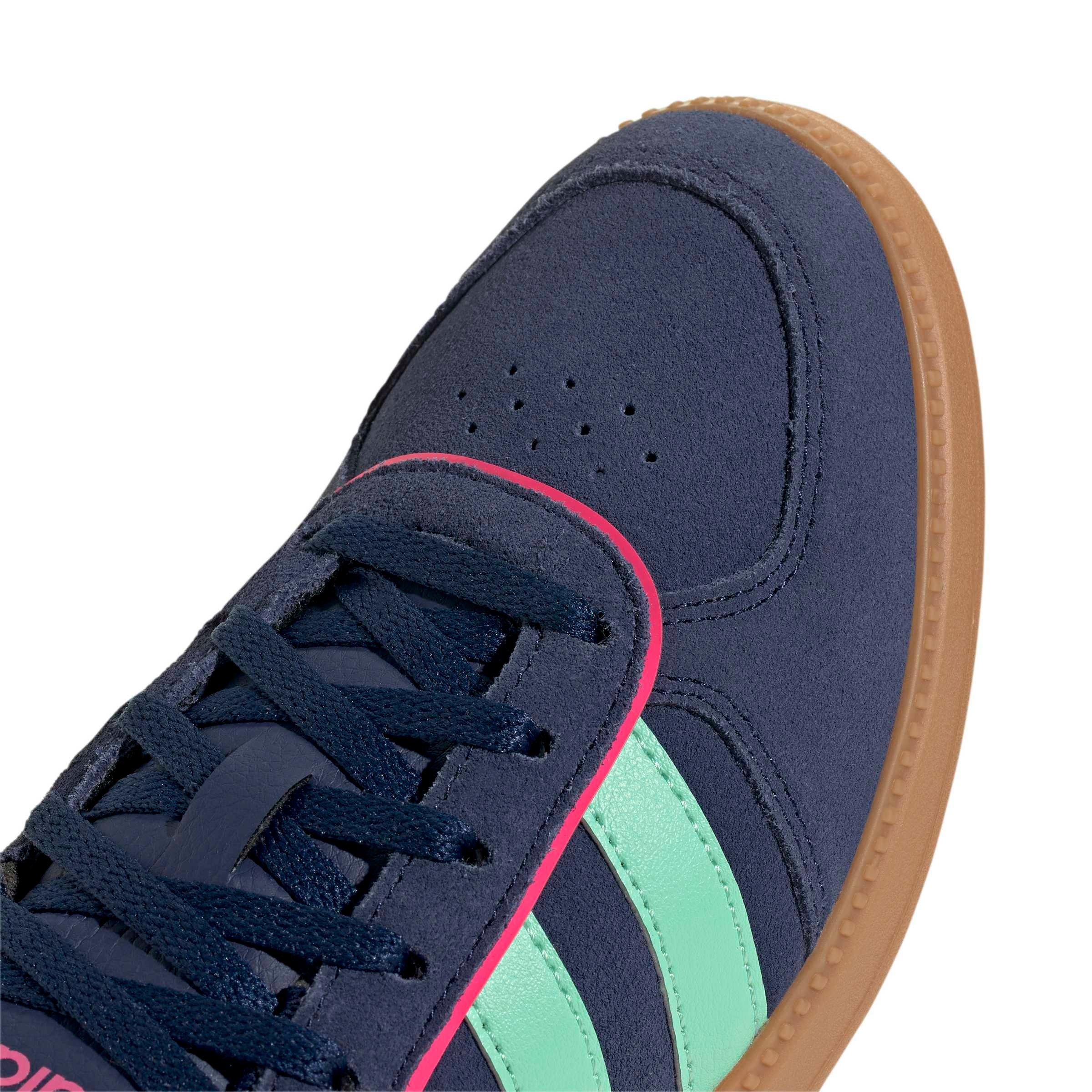 adidas Breaknet Sleek "Dark Blue/Pulse Mint/Lucid Pink" Grade School Girls' Shoe - DK BLUE/MINT/PINK