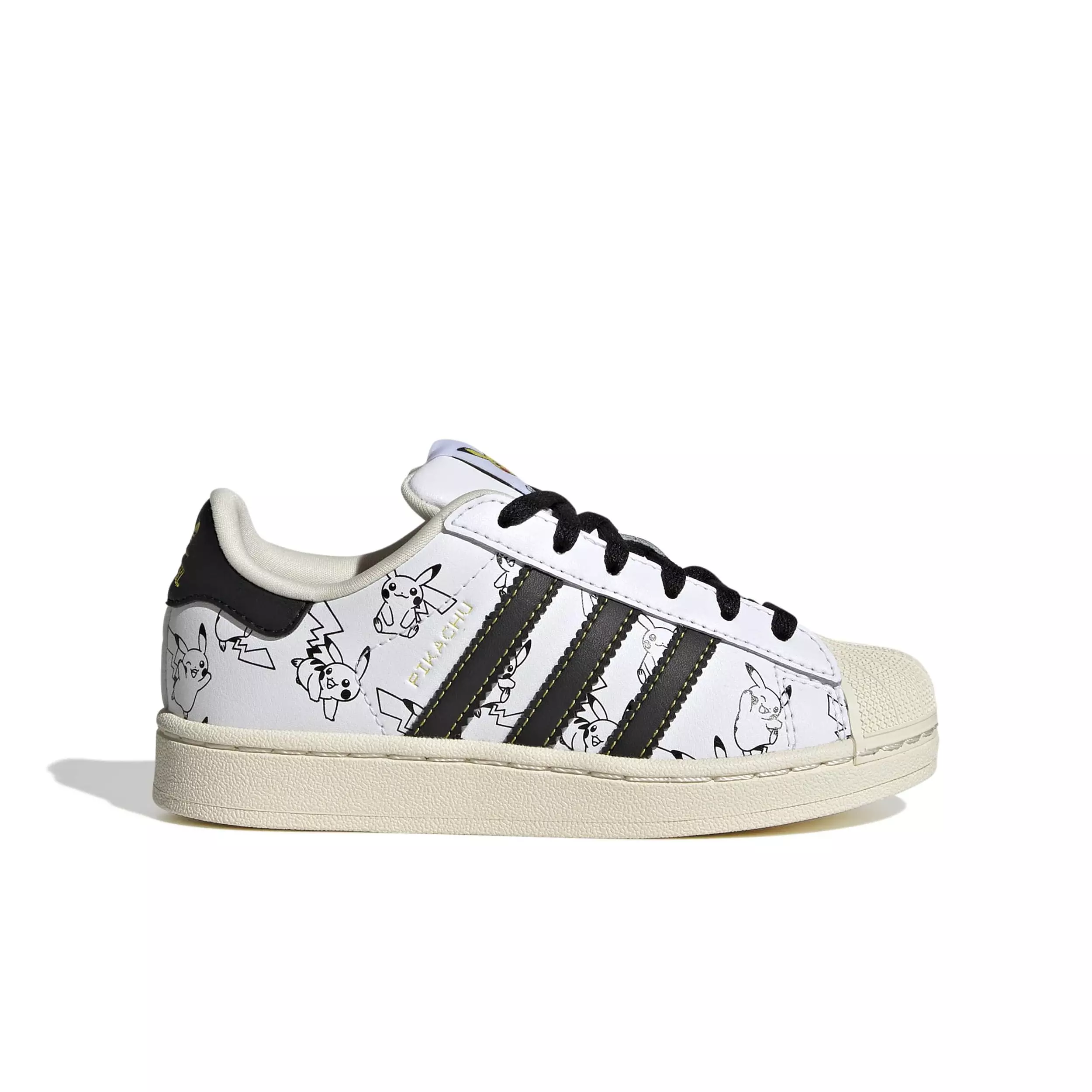 adidas Originals Pok&eacute;mon Superstar II "Pikachu" Preschool Kids' Shoe - WHITE/BLACK/GOLD