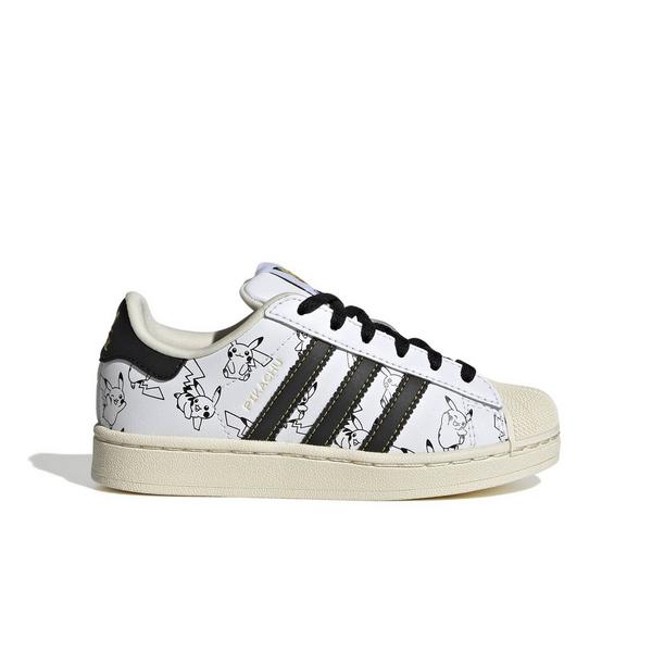 adidas Originals Pok&eacute;mon Superstar II "Pikachu" Preschool Kids' Shoe - WHITE/BLACK/GOLD