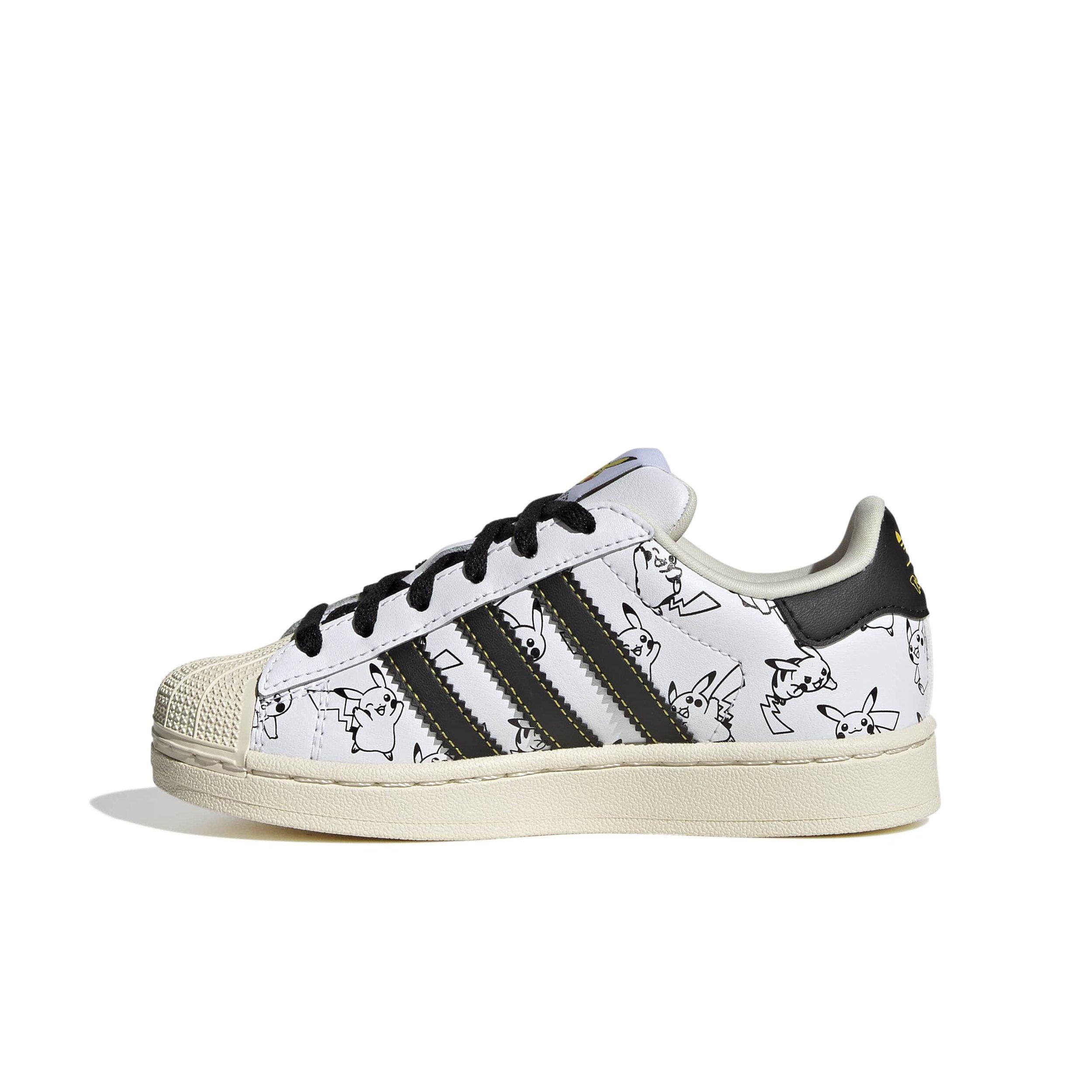 adidas Originals Pok&eacute;mon Superstar II "Pikachu" Preschool Kids' Shoe - WHITE/BLACK/GOLD
