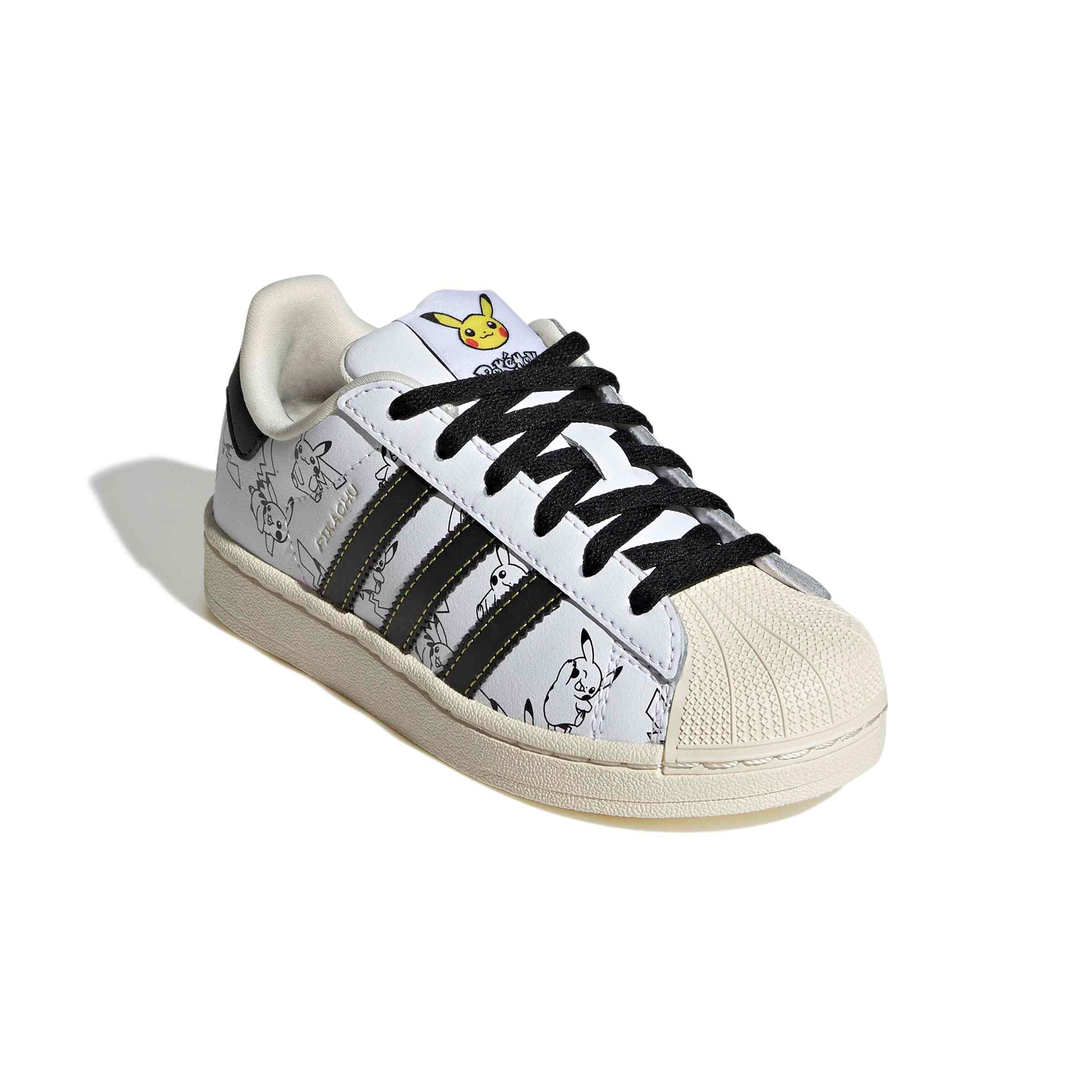 adidas Originals Pok&eacute;mon Superstar II "Pikachu" Preschool Kids' Shoe - WHITE/BLACK/GOLD
