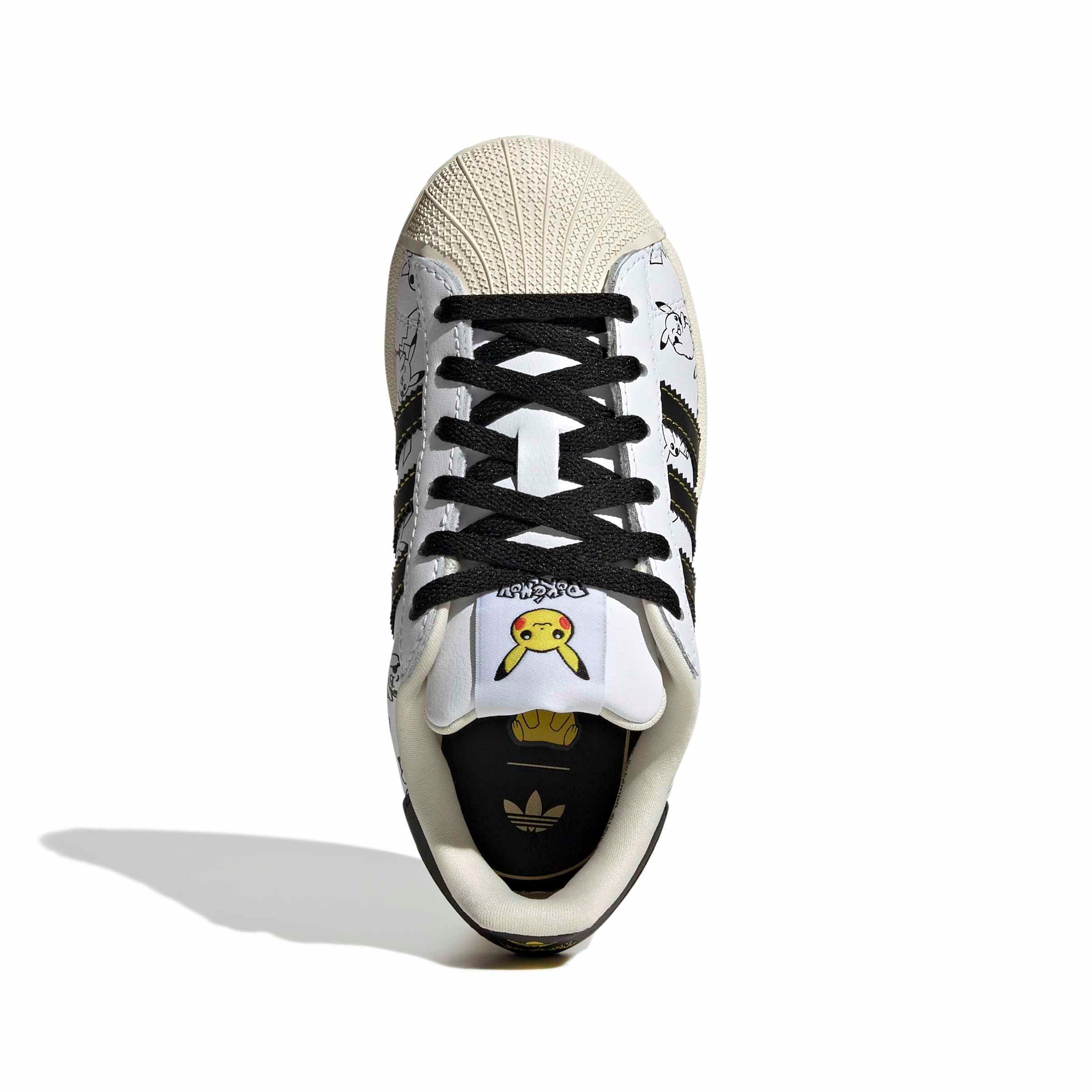 adidas Originals Pok&eacute;mon Superstar II "Pikachu" Preschool Kids' Shoe - WHITE/BLACK/GOLD