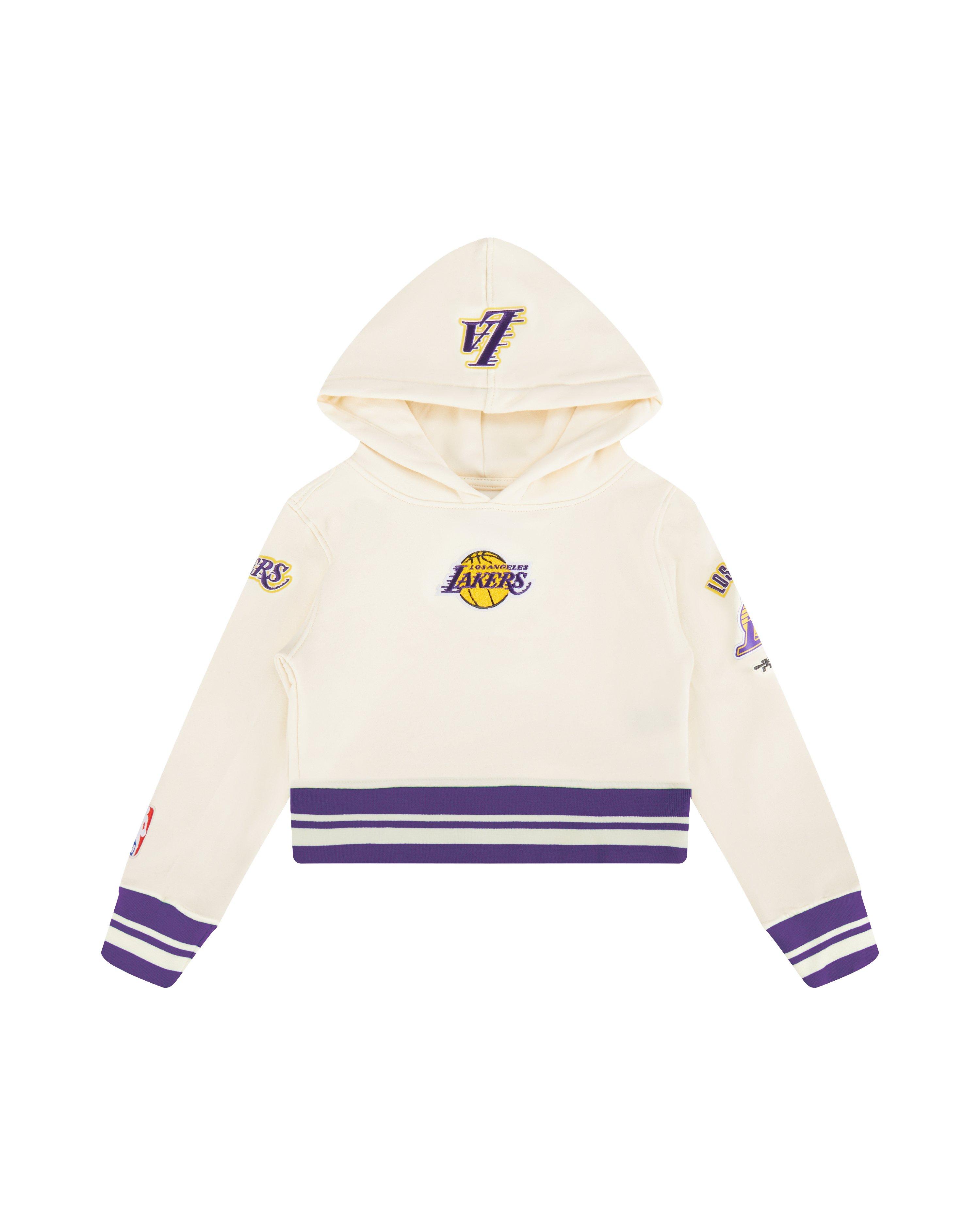 Pro Standard Toddler Girls' NBA Los Angeles Lakers Retro Classic Rib Fleece PO Hoodie - White/Purple - WHITE/PURPLE Thumbnail View 1