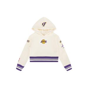 Pro Standard Toddler Girls' NBA Los Angeles Lakers Retro Classic Rib Fleece PO Hoodie -White/Purple