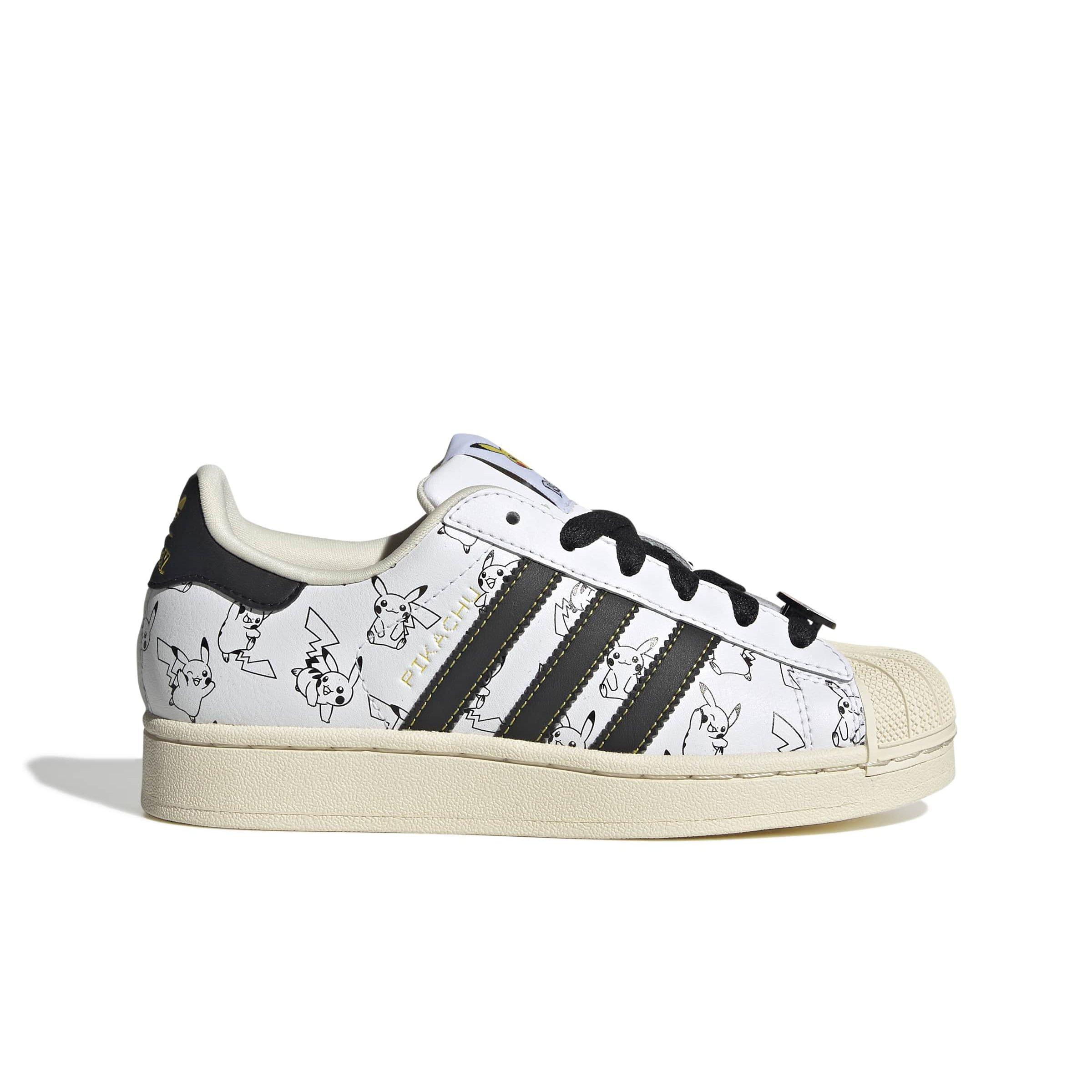 adidas Originals Pokémon Superstar II "Pikachu" Grade School Kids' Shoe - WHITE/BLACK/GOLD