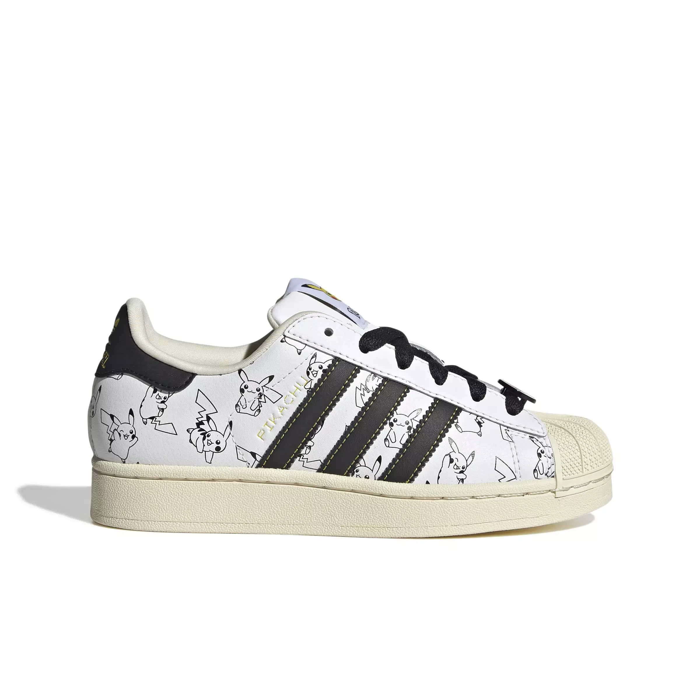 adidas Originals Pok&eacute;mon Superstar II "Pikachu" Grade School Kids' Shoe - WHITE/BLACK/GOLD