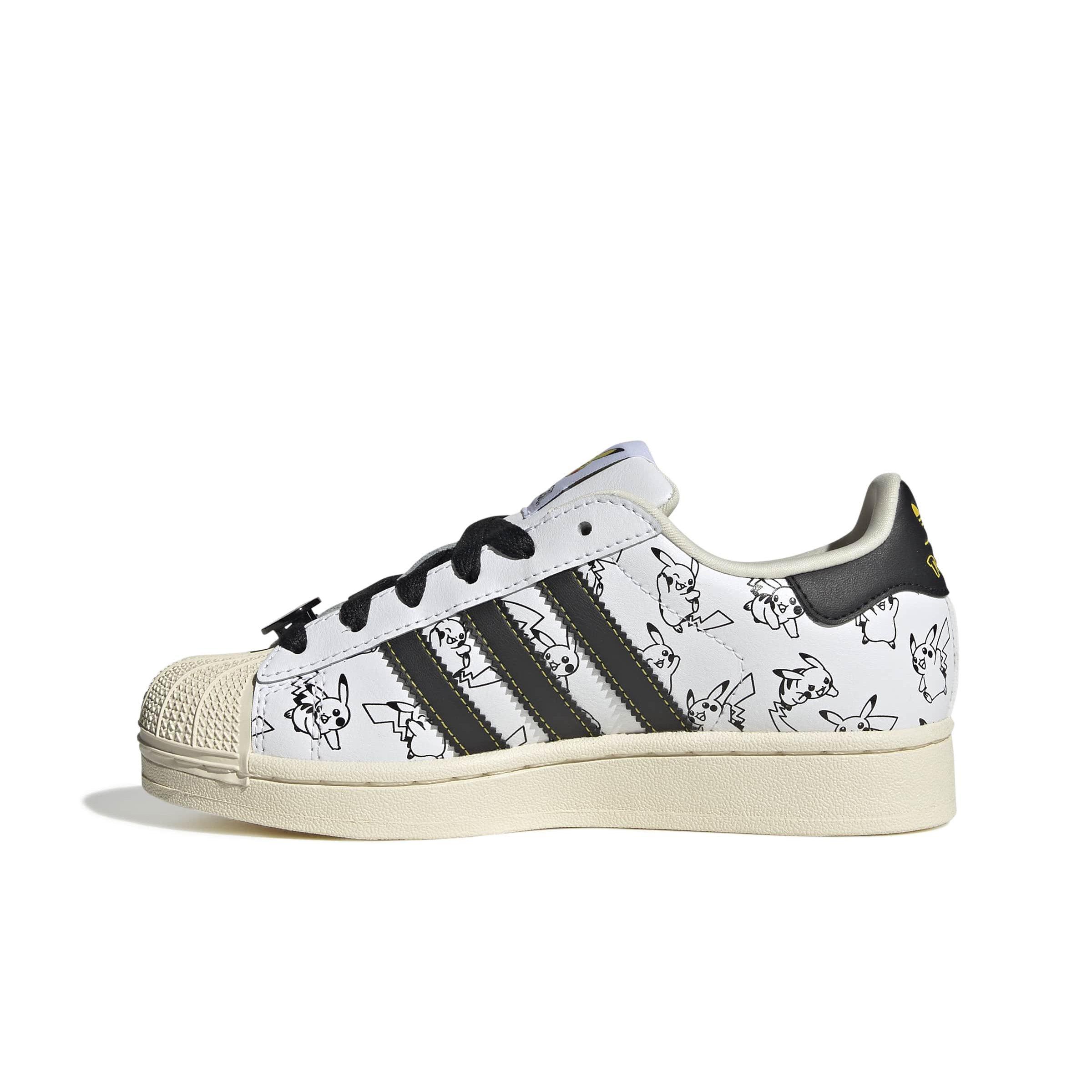 adidas Originals Pok&eacute;mon Superstar II "Pikachu" Grade School Kids' Shoe - WHITE/BLACK/GOLD