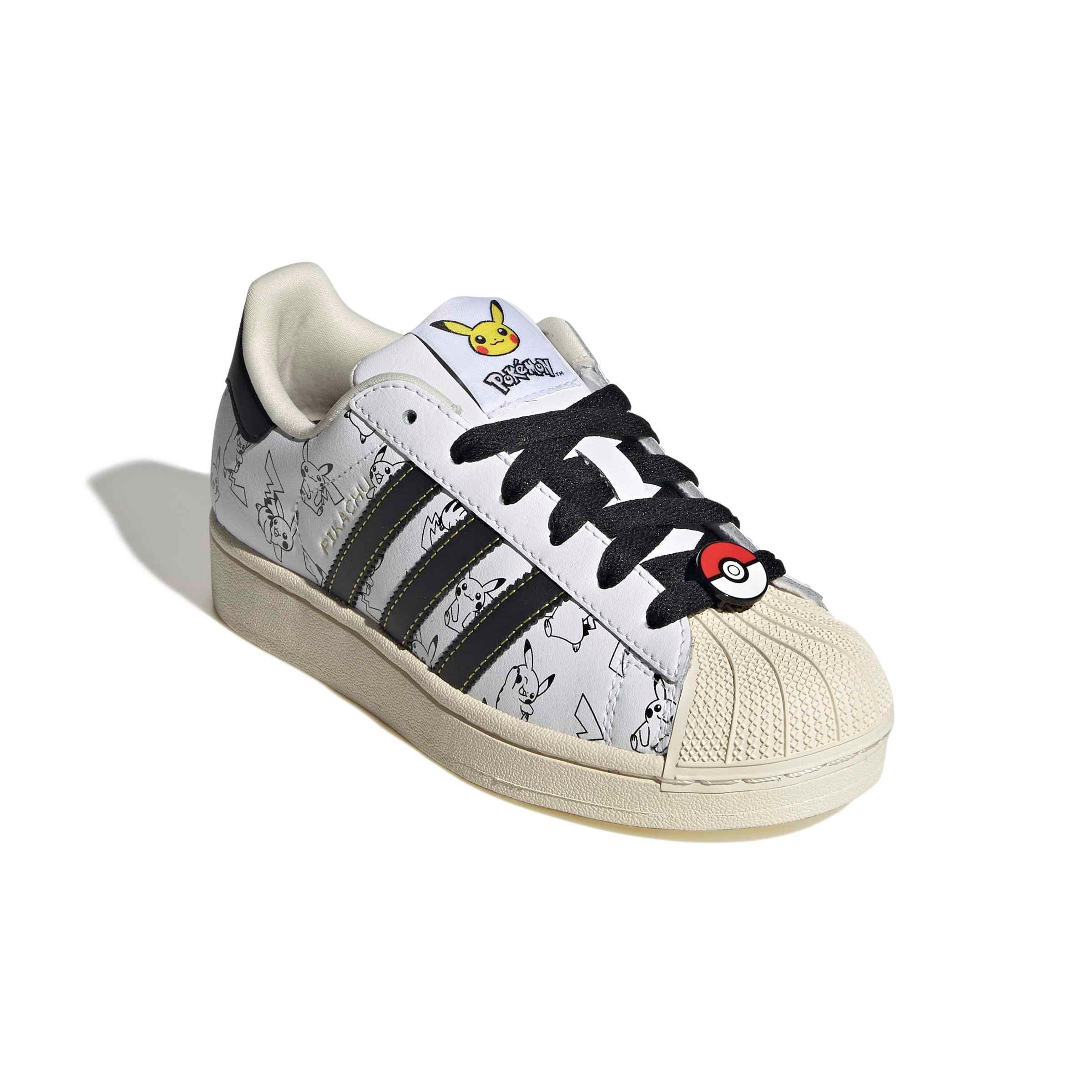 adidas Originals Pok&eacute;mon Superstar II "Pikachu" Grade School Kids' Shoe - WHITE/BLACK/GOLD