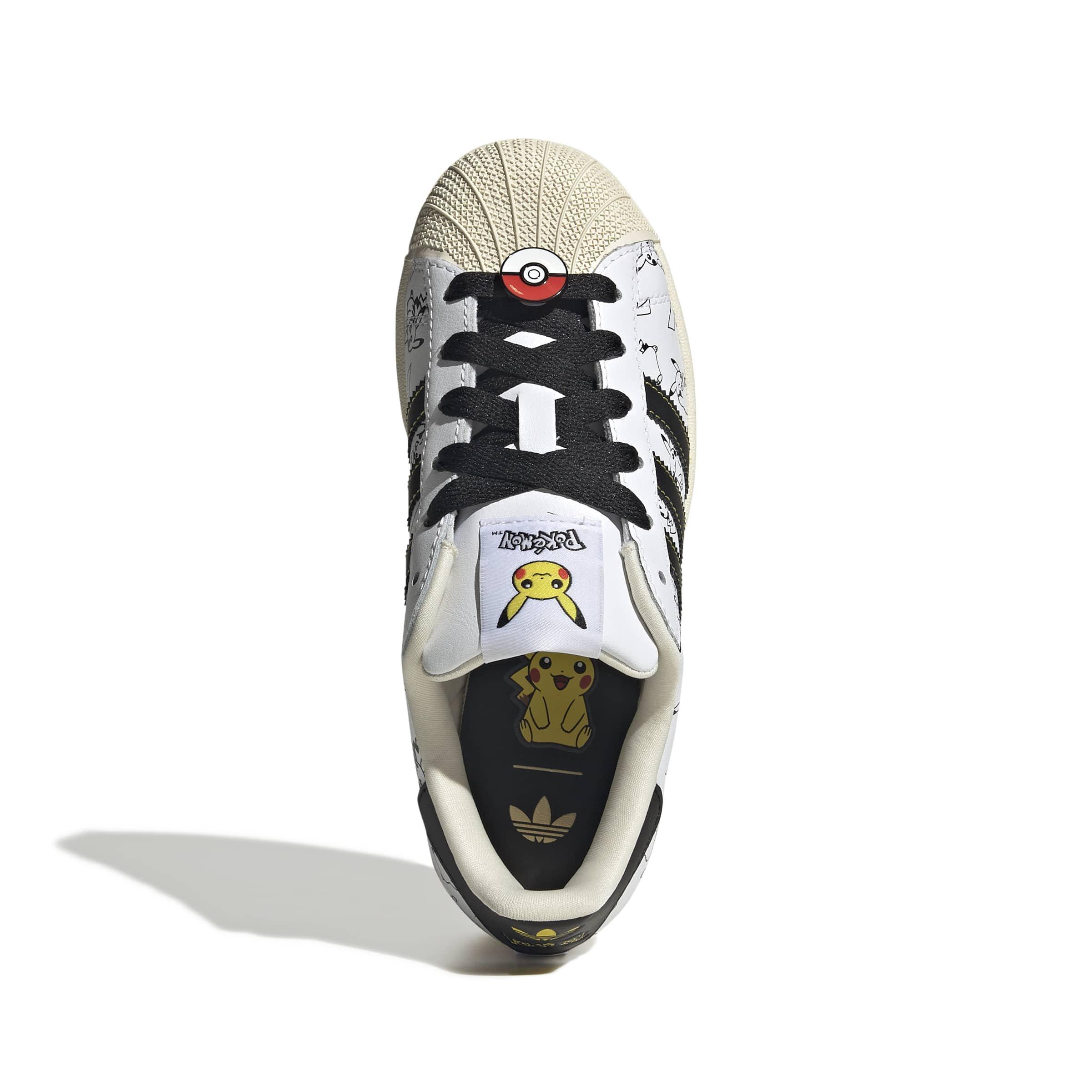 adidas Originals Pok&eacute;mon Superstar II "Pikachu" Grade School Kids' Shoe - WHITE/BLACK/GOLD