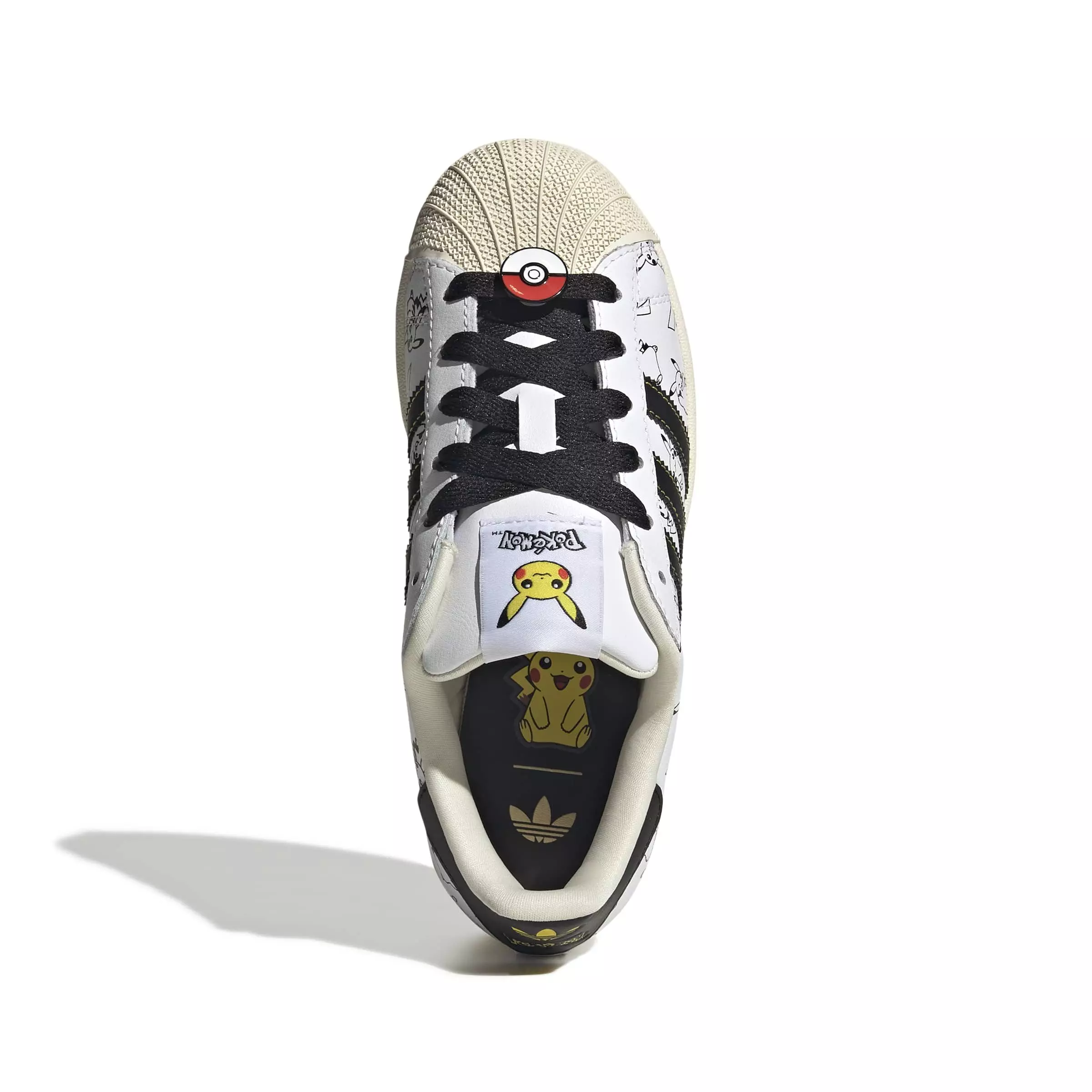 adidas Originals Pok&eacute;mon Superstar II "Pikachu" Grade School Kids' Shoe - WHITE/BLACK/GOLD