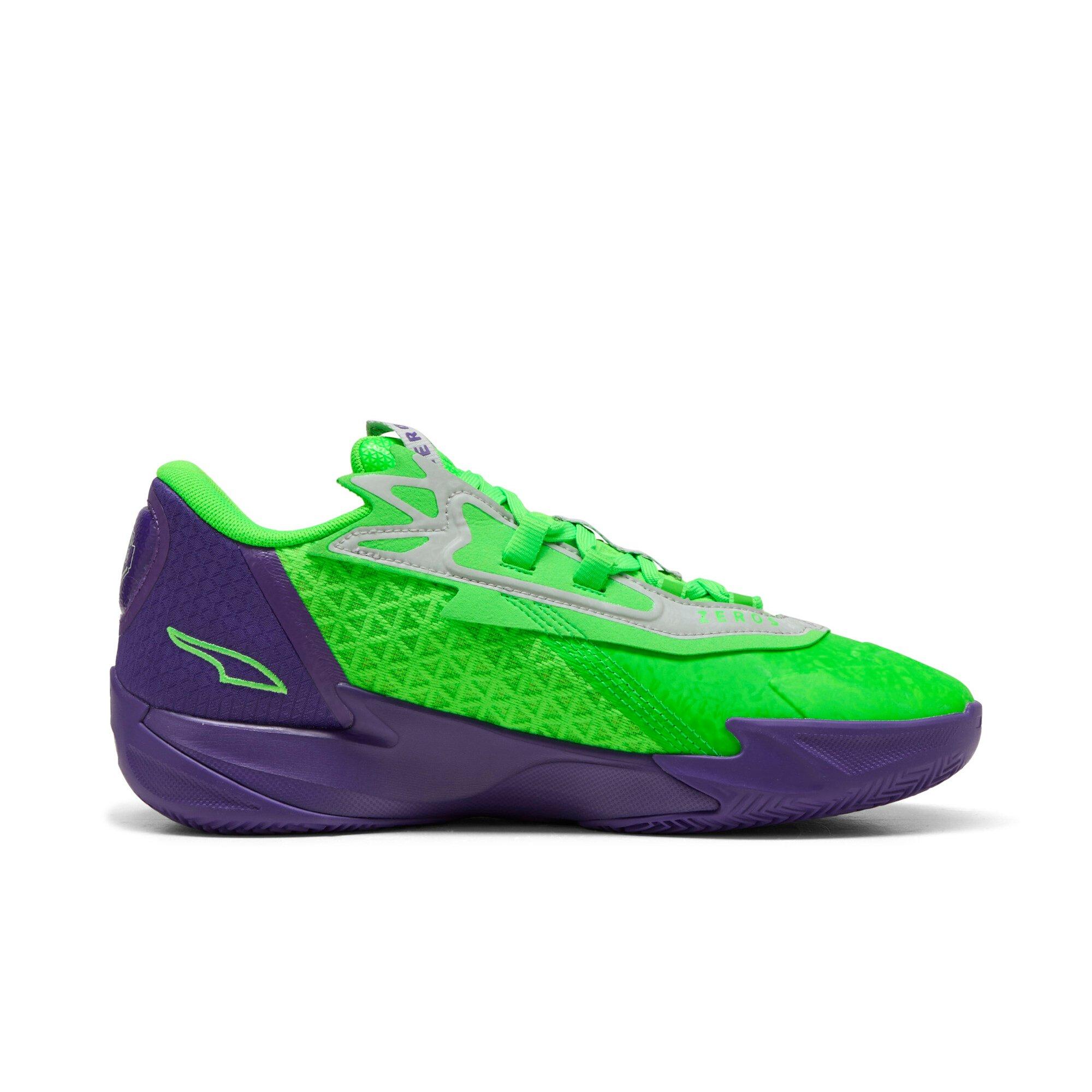 PUMA Scoot Zeros II NXTPRO Hoops "Team Violet/Fluro Green Pes" Men's Basketball Shoe - VIOLET/GREEN Thumbnail View 1