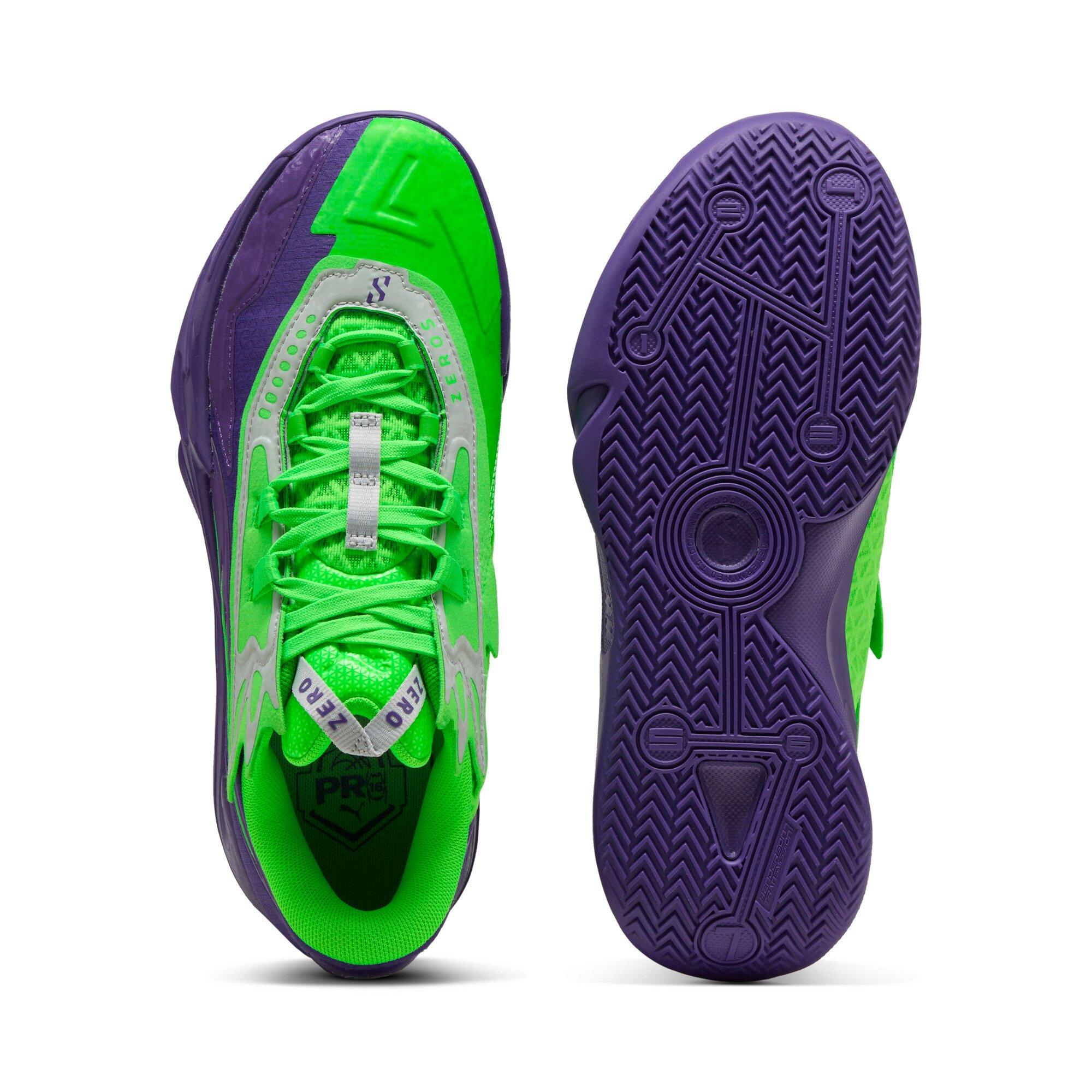 PUMA Scoot Zeros II NXTPRO Hoops "Team Violet/Fluro Green Pes" Men's Basketball Shoe - VIOLET/GREEN Thumbnail View 4