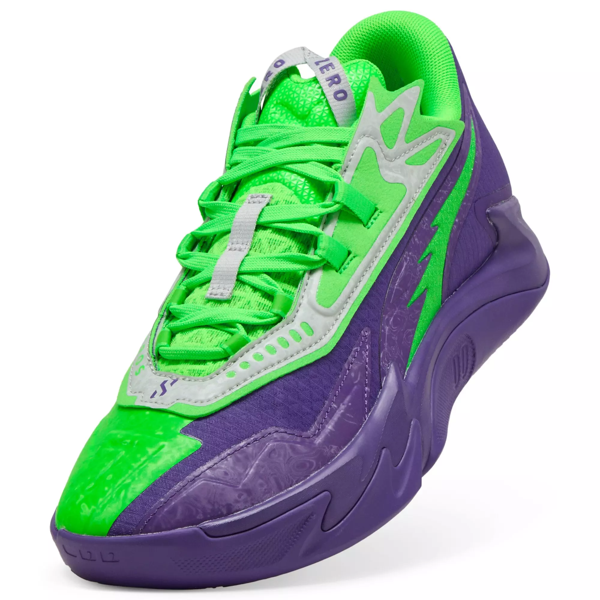 PUMA Scoot Zeros II NXTPRO Hoops "Team Violet/Fluro Green Pes" Men's Basketball Shoe - VIOLET/GREEN