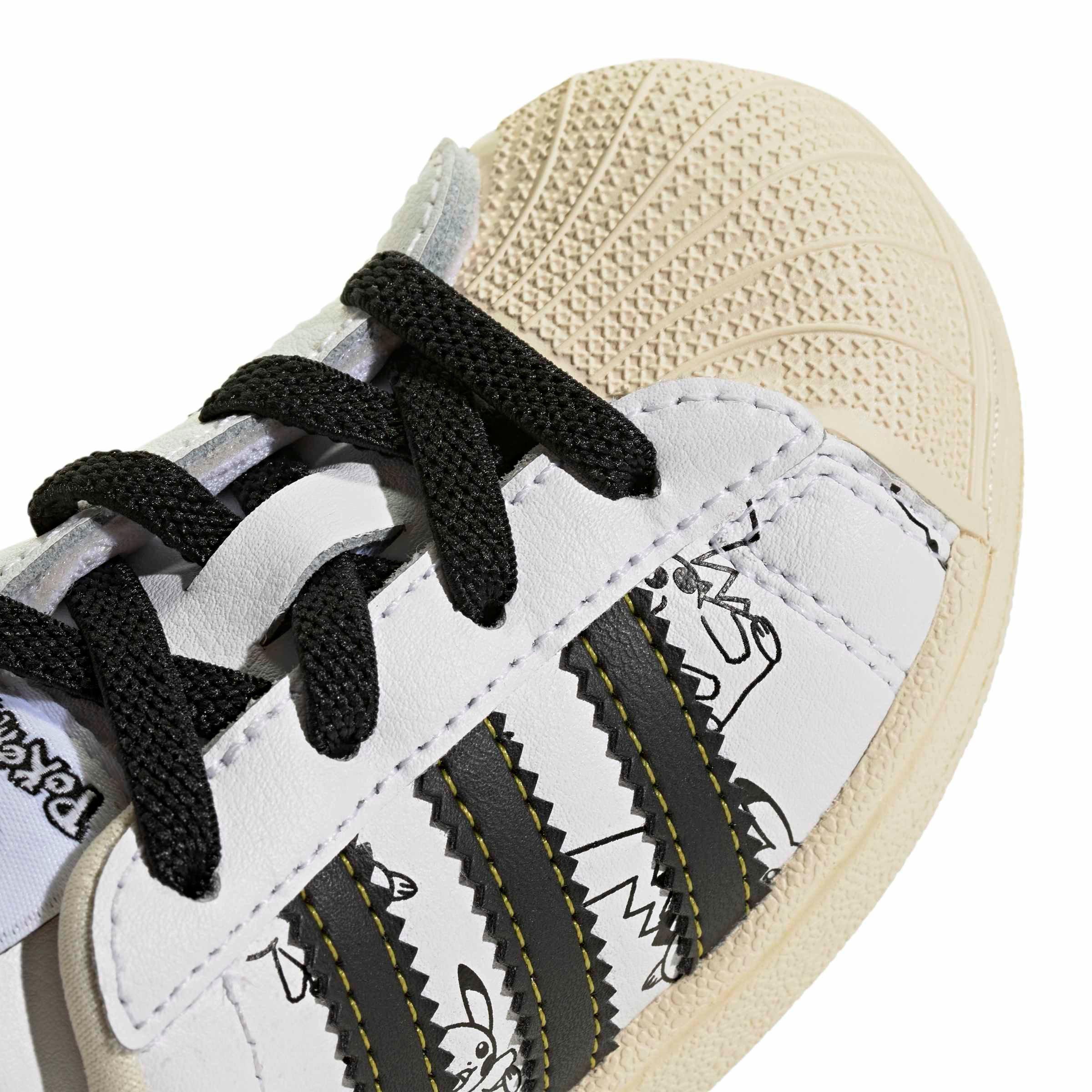 adidas Originals Pok&eacute;mon Superstar II "Pikachu" Toddler Kids' Shoe - WHITE/BLACK/GOLD