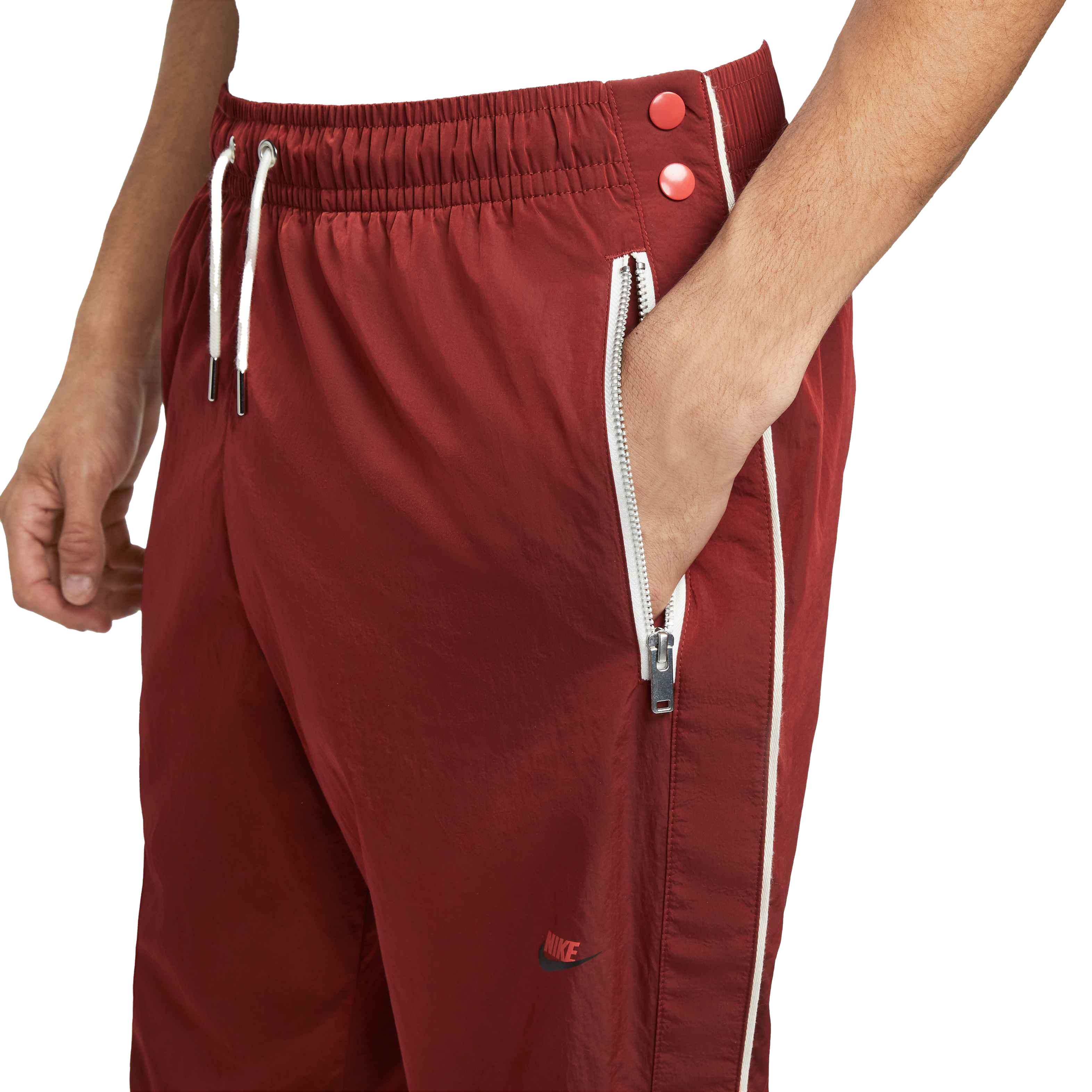 Nike Men's Sportswear Woven Unlined Tearaway Pants - RED Thumbnail View 4
