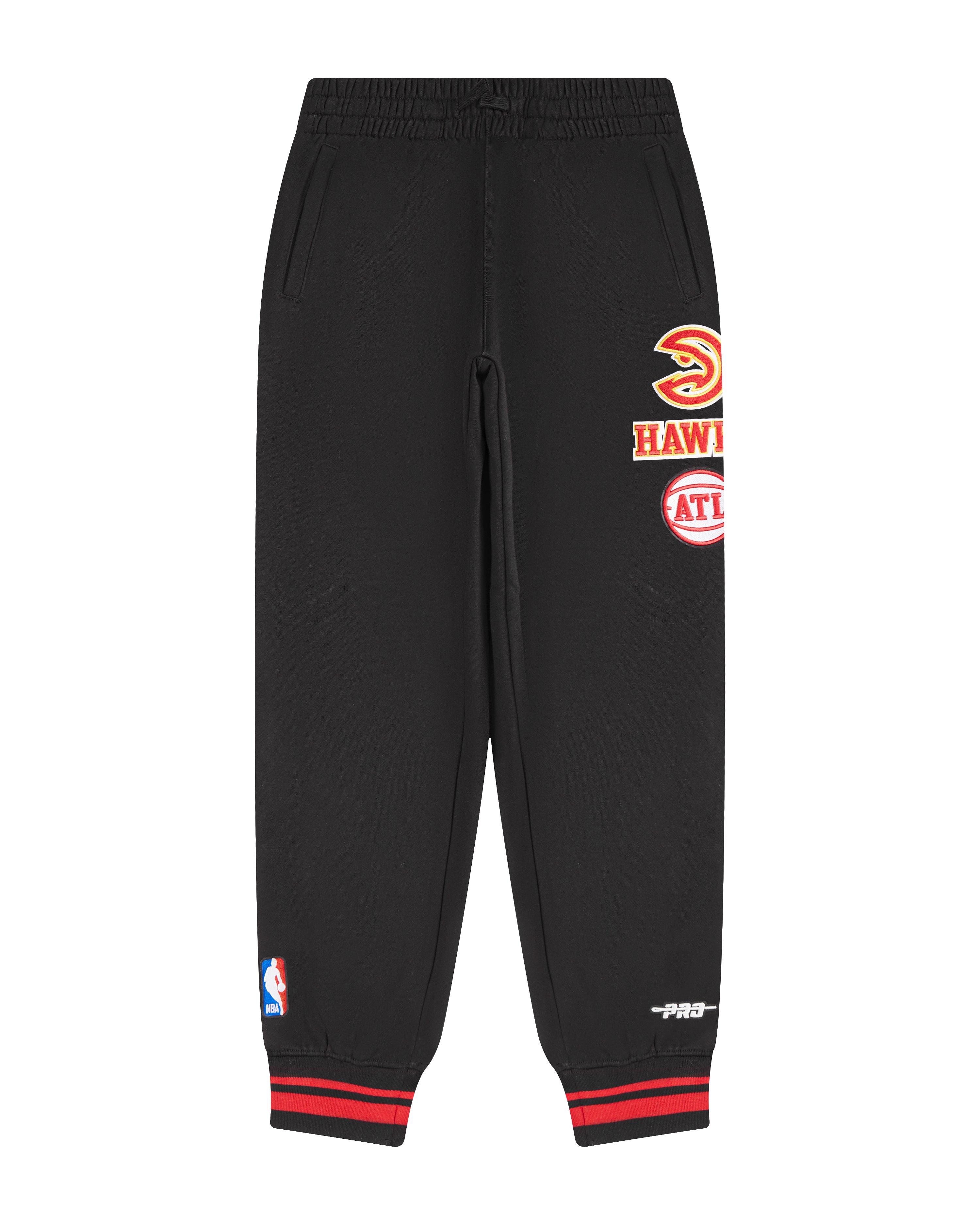 Pro Standard Big Boys' NBA Atlanta Hawks Retro Classic Rib Fleece Sweatpants -Black/Red - BLACK/RED Thumbnail View 1