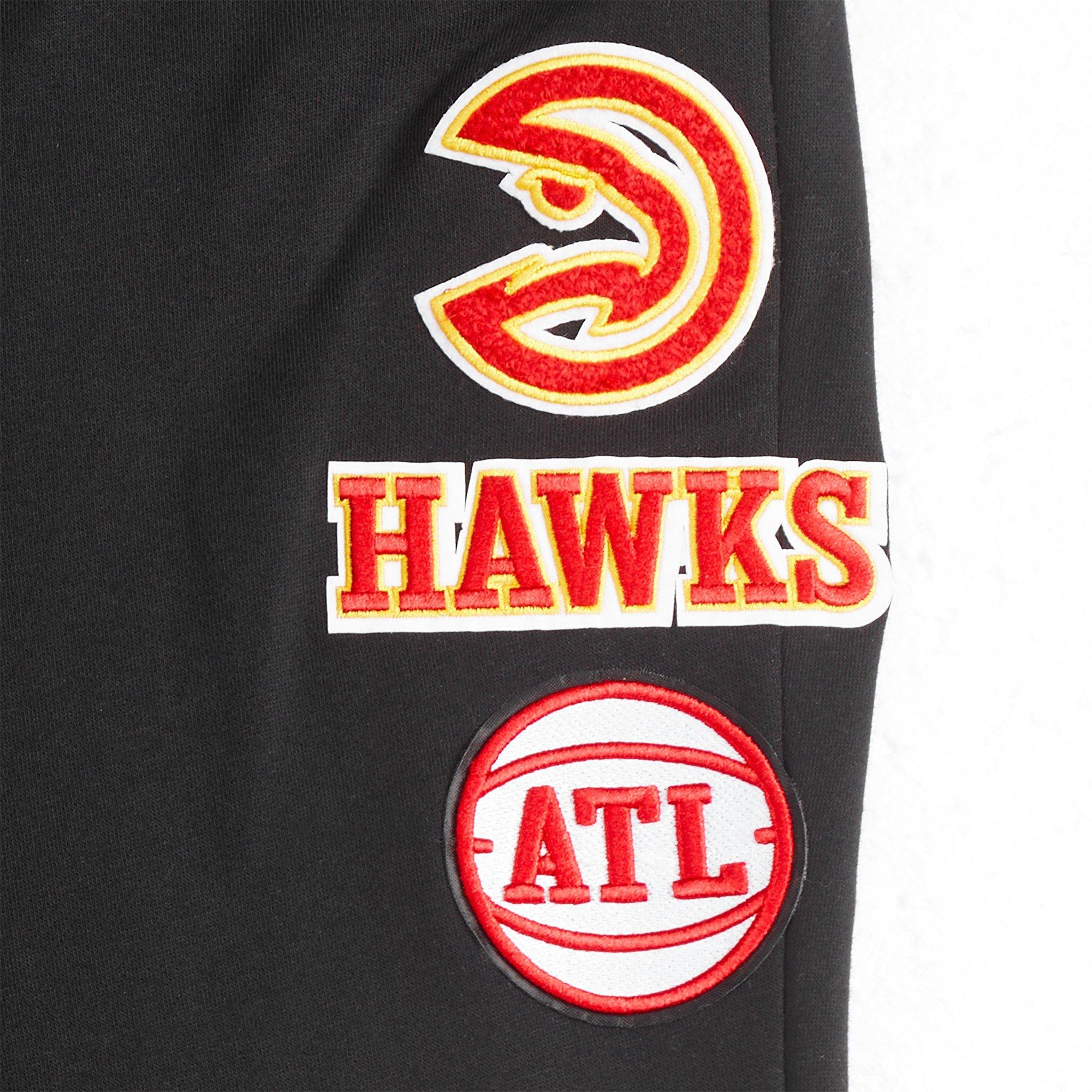 Pro Standard Big Boys' NBA Atlanta Hawks Retro Classic Rib Fleece Sweatpants - Black/Red - BLACK/RED Thumbnail View 3