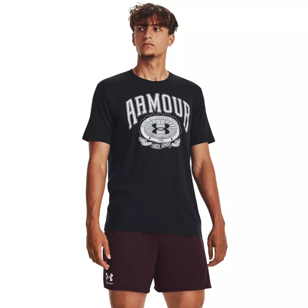 Under Armour Men's Collegiate Crest Short Sleeve T-Shirt -Black/Blue - BLACK/BLUE