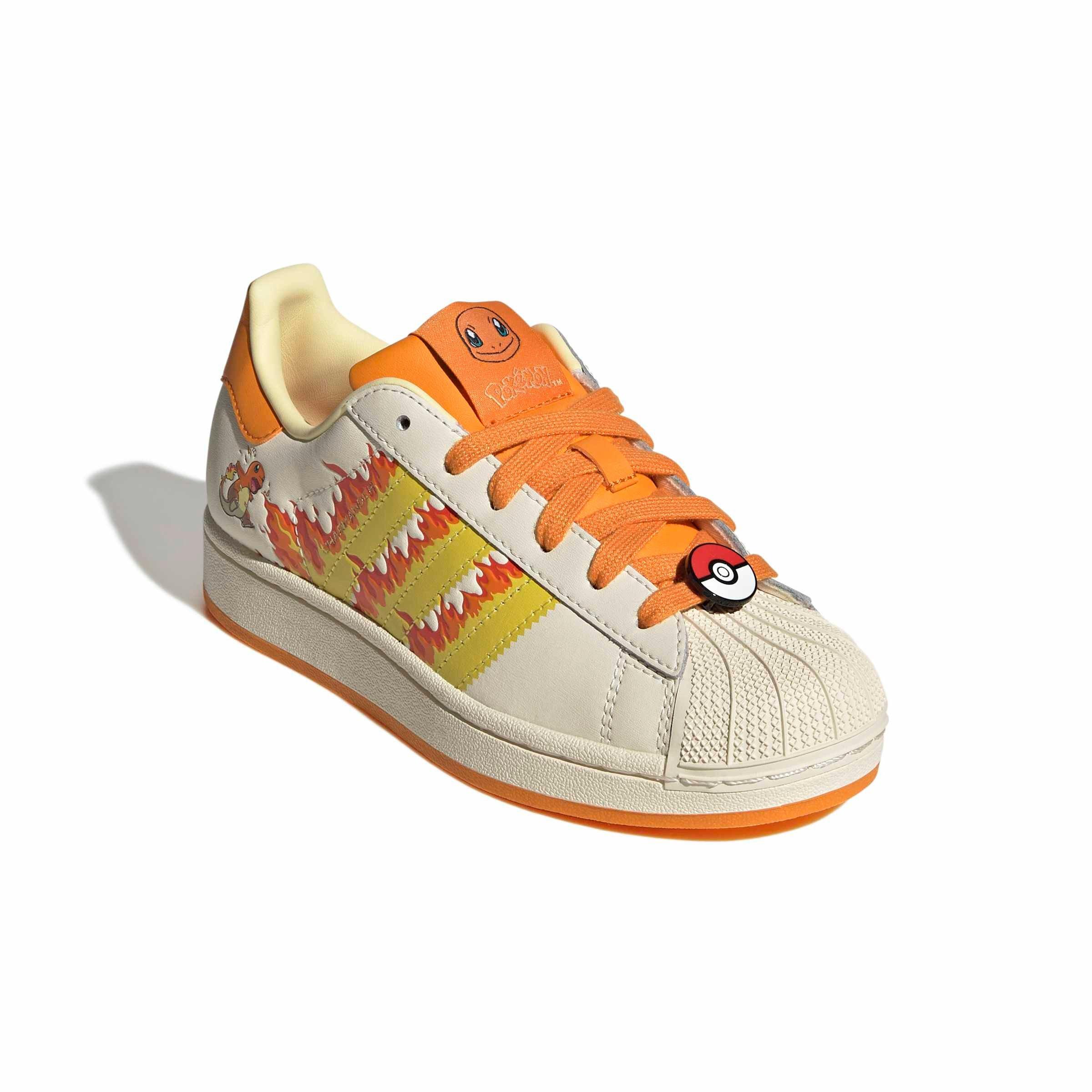 adidas Originals Pok&eacute;mon Superstar II "Charmander" Grade School Kids' Shoe - CREAM/YELLOW/ORANGE
