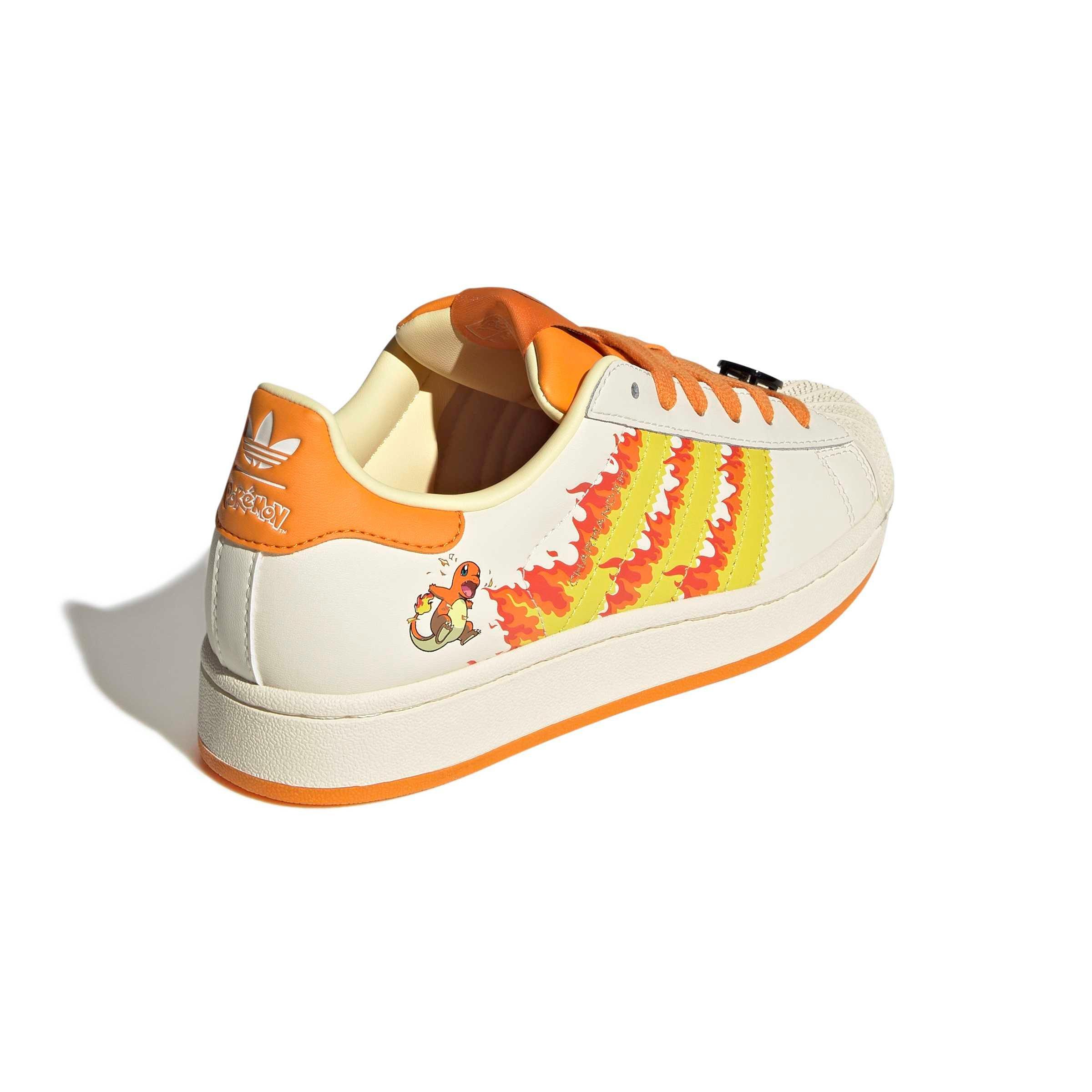 adidas Originals Pok&eacute;mon Superstar II "Charmander" Grade School Kids' Shoe - CREAM/YELLOW/ORANGE