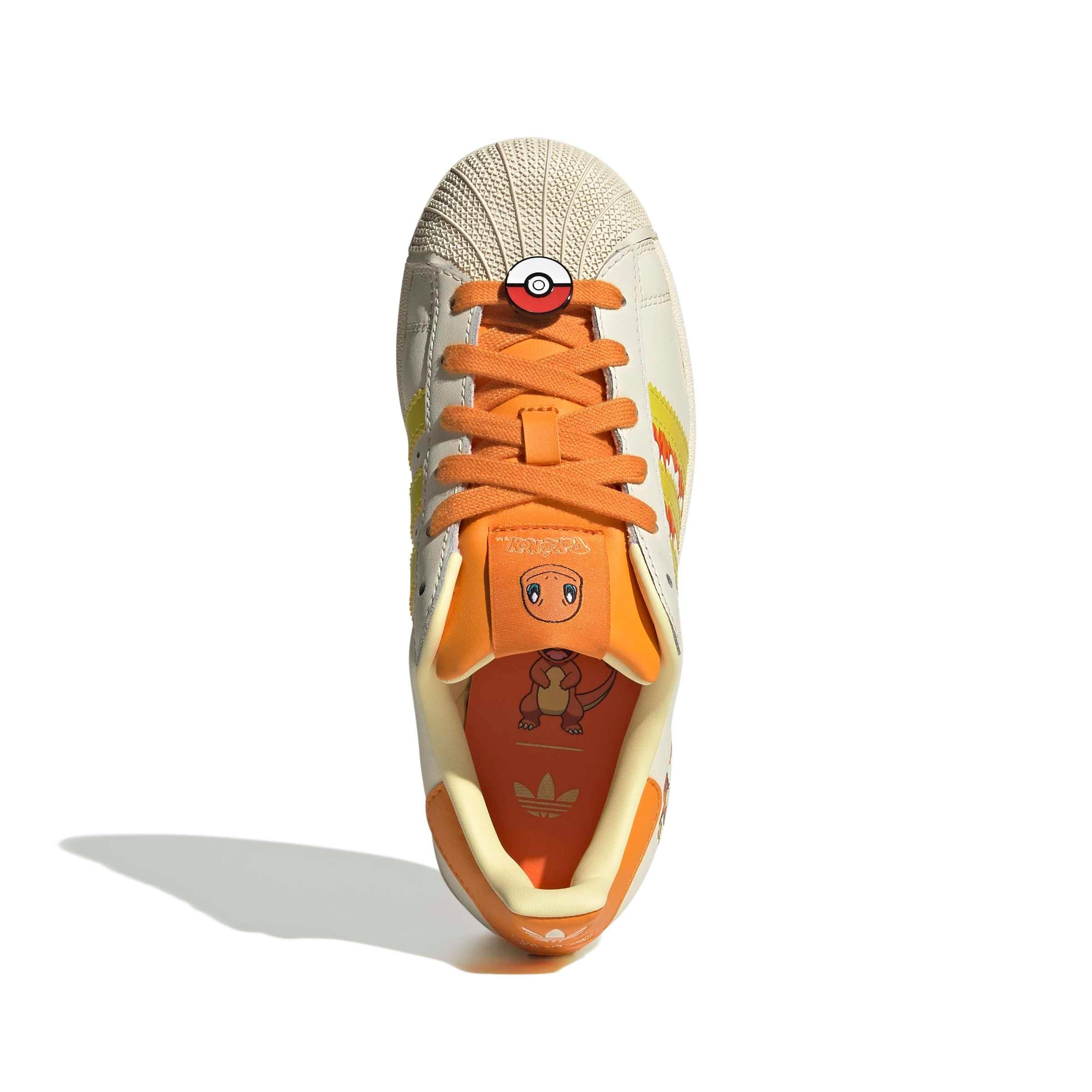 adidas Originals Pok&eacute;mon Superstar II "Charmander" Grade School Kids' Shoe - CREAM/YELLOW/ORANGE