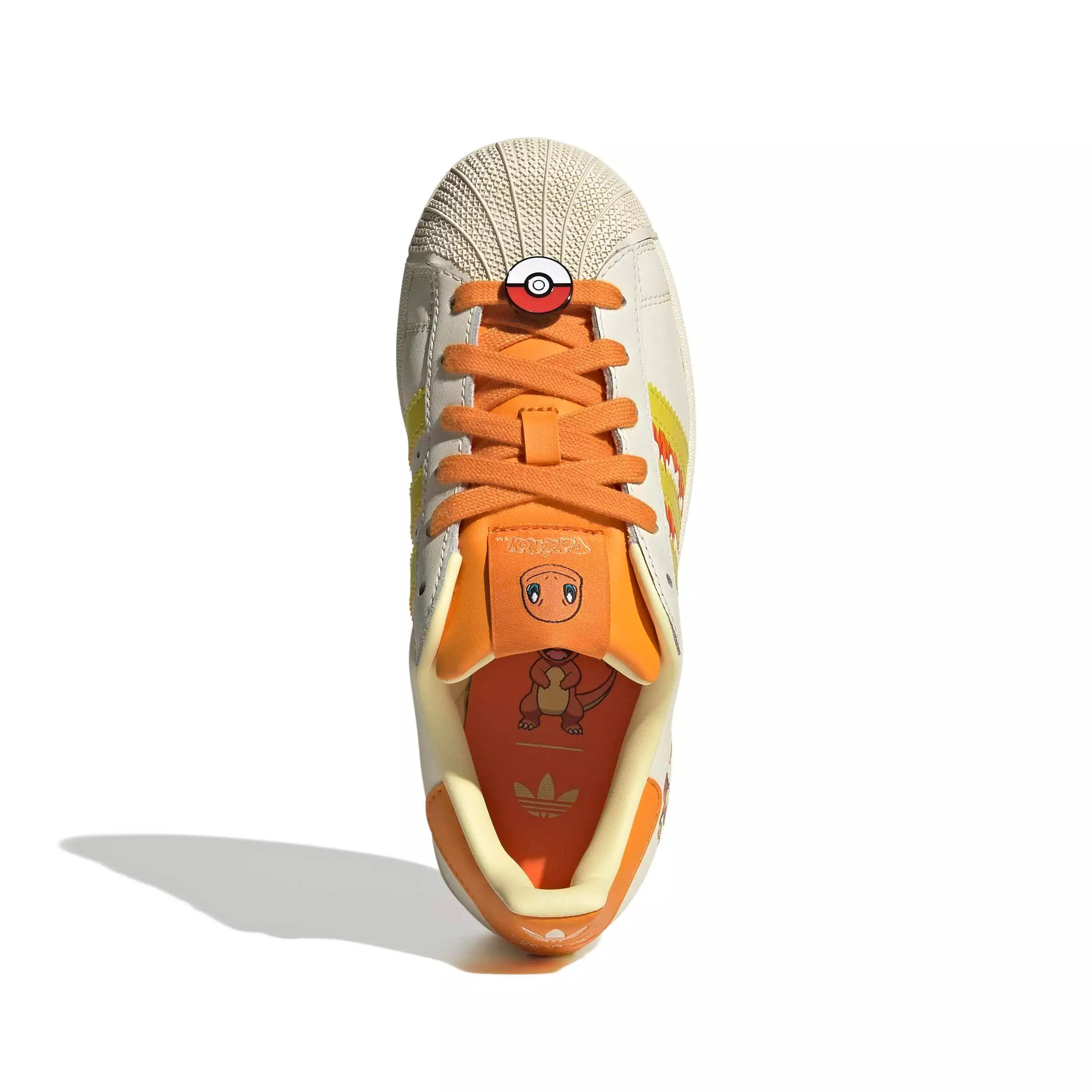 adidas Originals Pok&eacute;mon Superstar II "Charmander" Grade School Kids' Shoe - CREAM/YELLOW/ORANGE