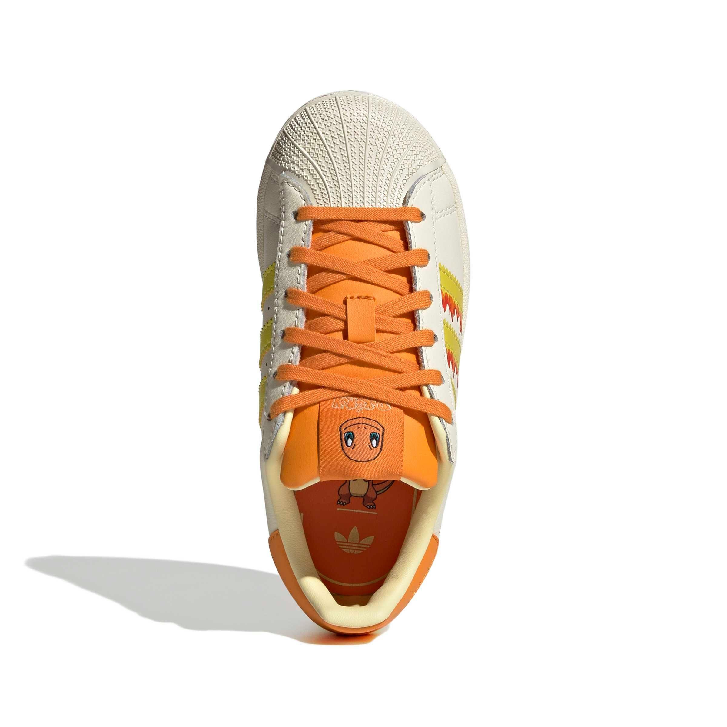 adidas Originals Pok&eacute;mon Superstar II "Charmander" Preschool Kids' Shoe - CREAM/YELLOW/ORANGE
