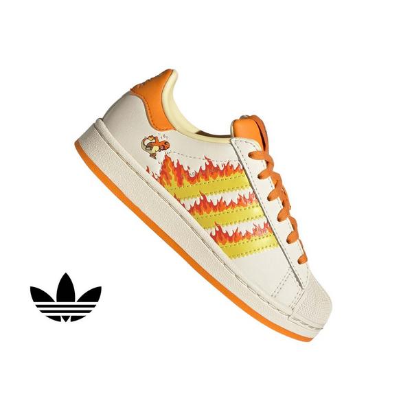 adidas Originals Pok&eacute;mon Superstar II "Charmander" Preschool Kids' Shoe - CREAM/YELLOW/ORANGE