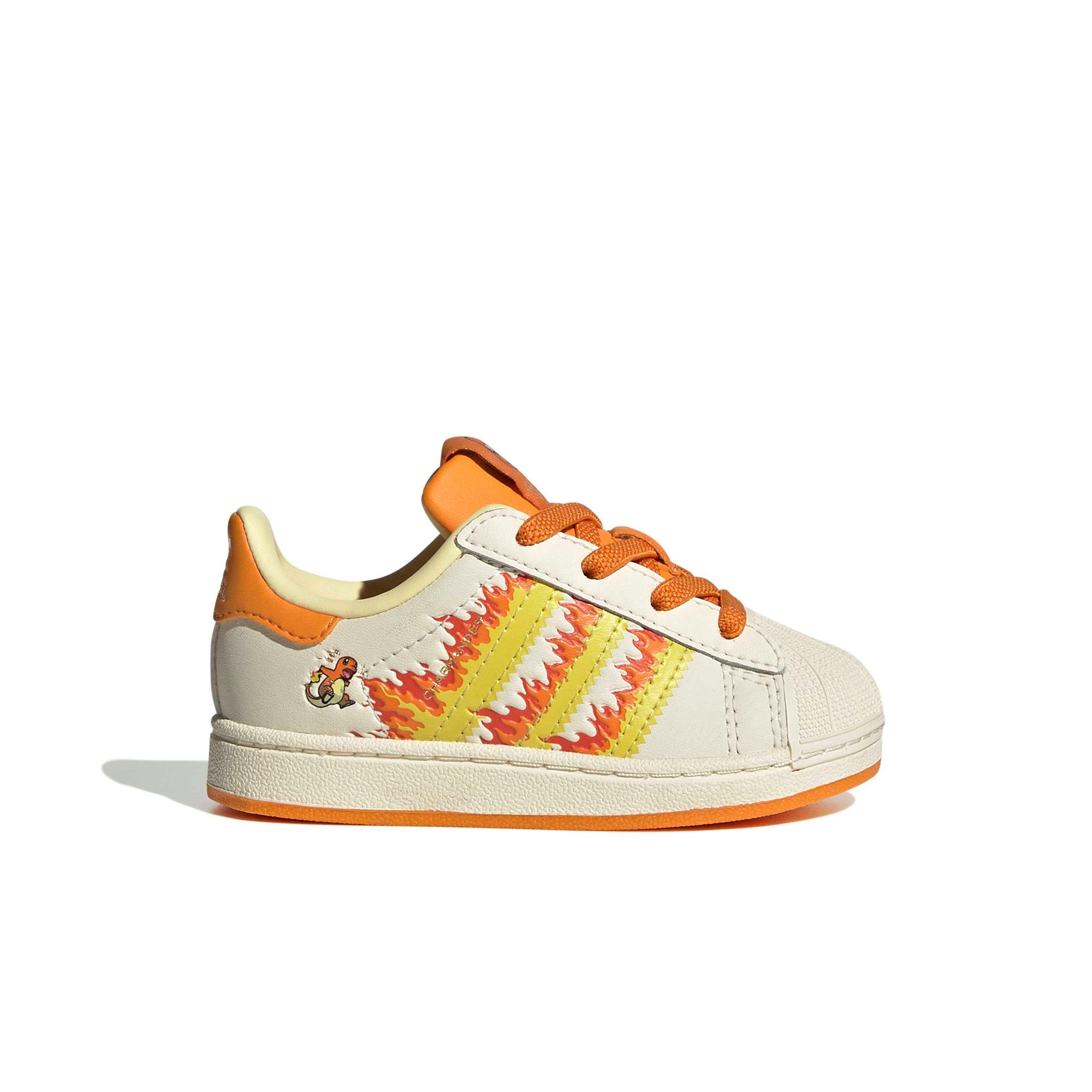 adidas Originals Pokémon Superstar II EL "Charmander" Toddler Kids' Shoe - CREAM/YELLOW/ORANGE