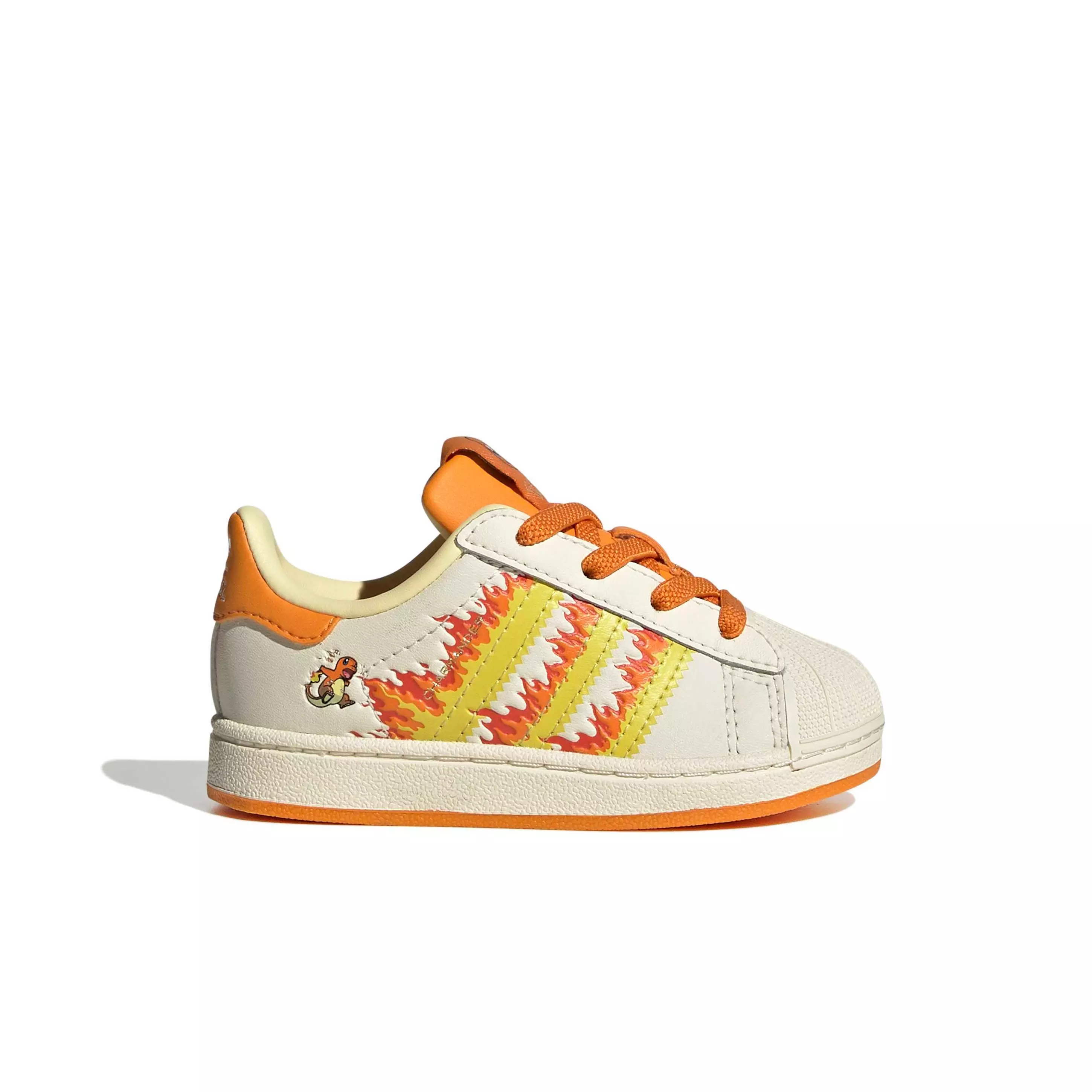 adidas Originals Pok&eacute;mon Superstar II EL "Charmander" Toddler Kids' Shoe - CREAM/YELLOW/ORANGE