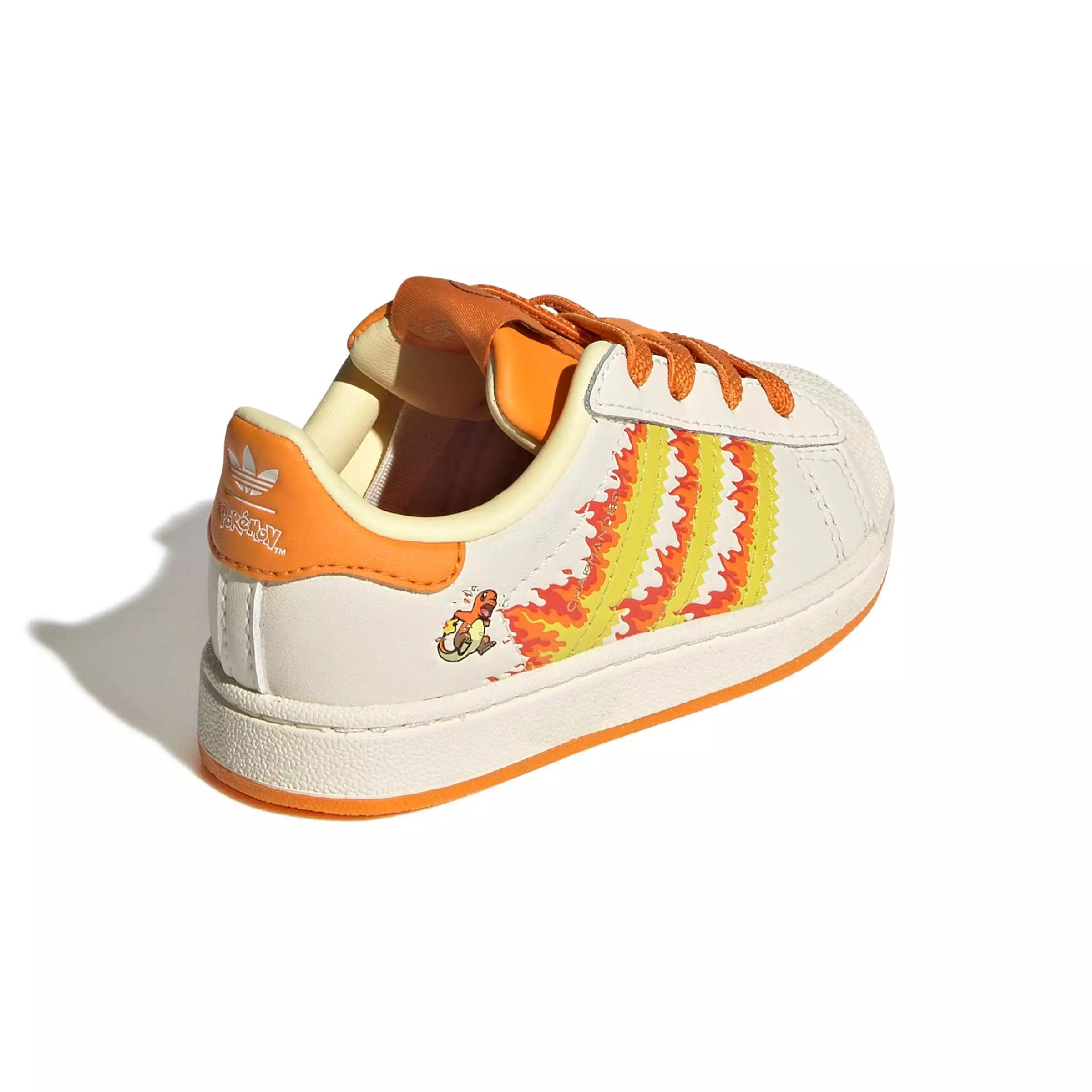 adidas Originals Pok&eacute;mon Superstar II EL "Charmander" Toddler Kids' Shoe - CREAM/YELLOW/ORANGE