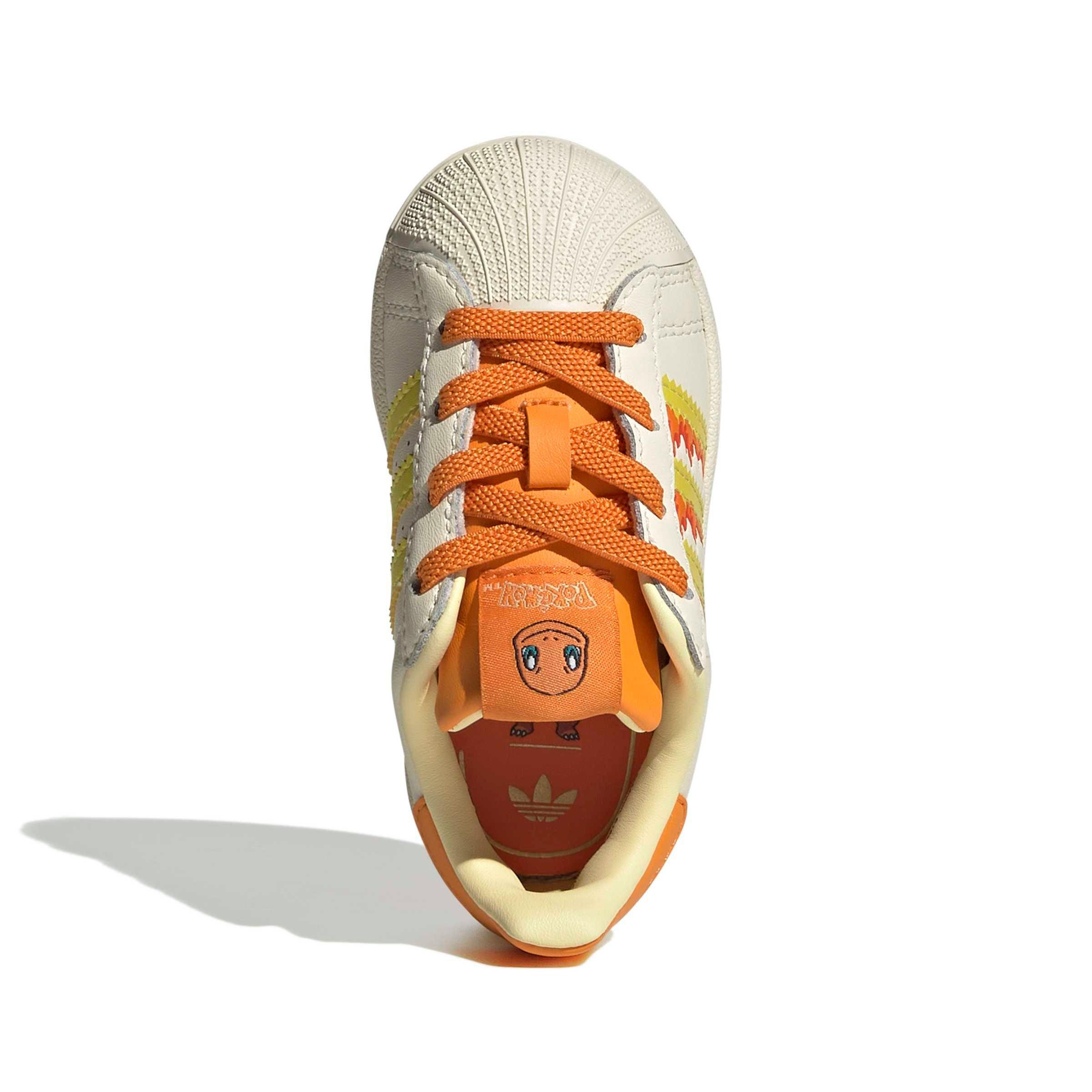 adidas Originals Pok&eacute;mon Superstar II EL "Charmander" Toddler Kids' Shoe - CREAM/YELLOW/ORANGE