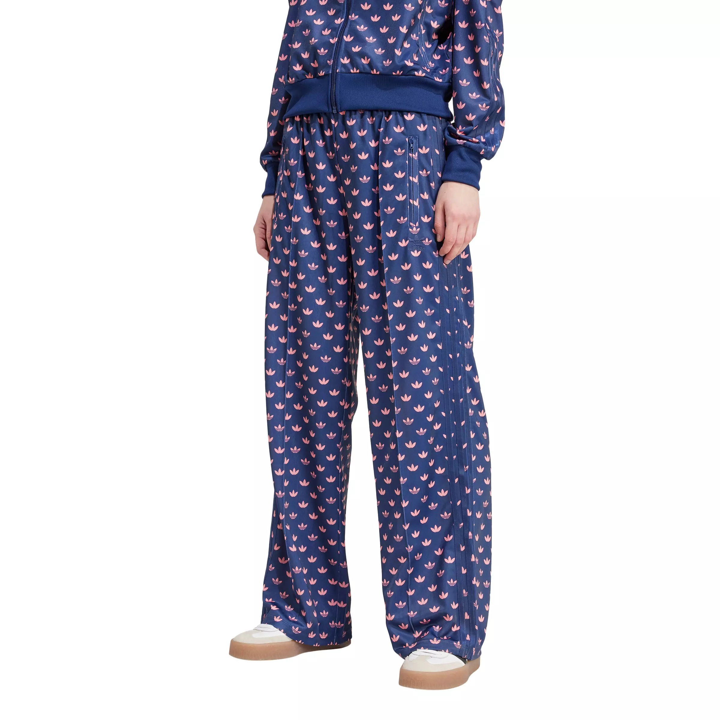 adidas Originals Women's Monogram Firebird Track Tracksuit Bottoms-Blue - BLUE