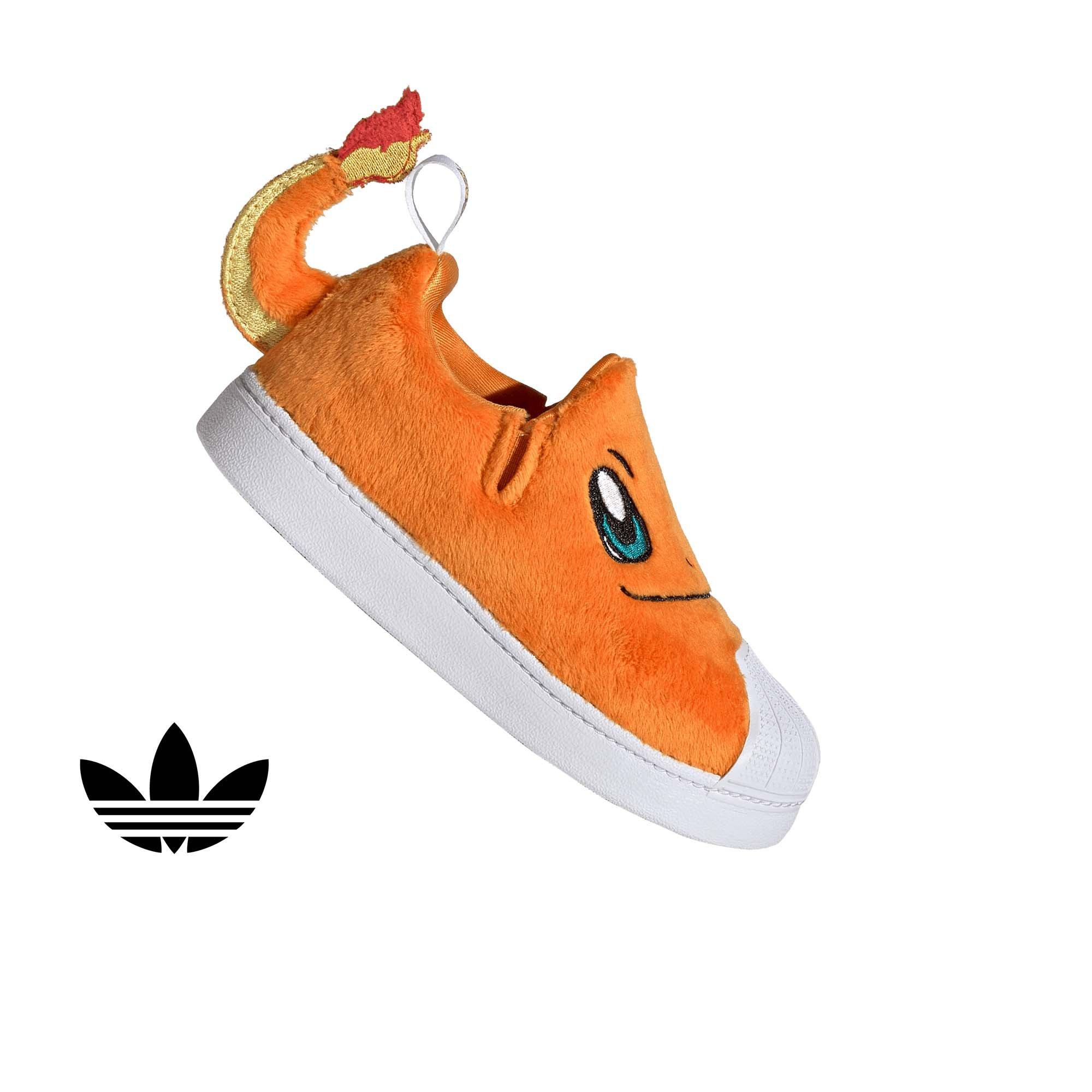 adidas Originals Pokémon Superstar Quickon "Charmander" Preschool Kids' Shoe - ORANGE/WHITE/GREEN