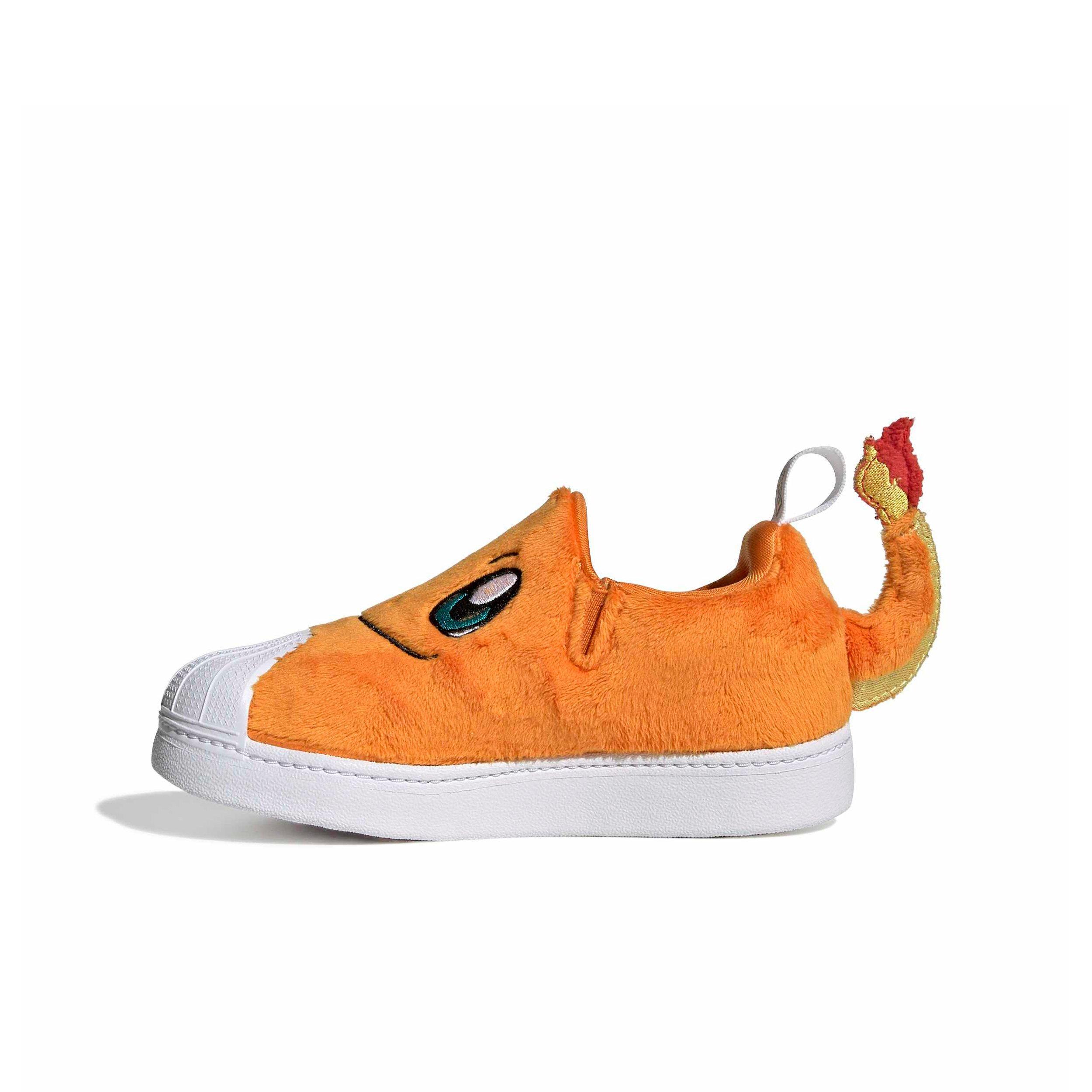 adidas Originals Pok&eacute;mon Superstar Quickon "Charmander" Preschool Kids' Shoe - ORANGE/WHITE/GREEN