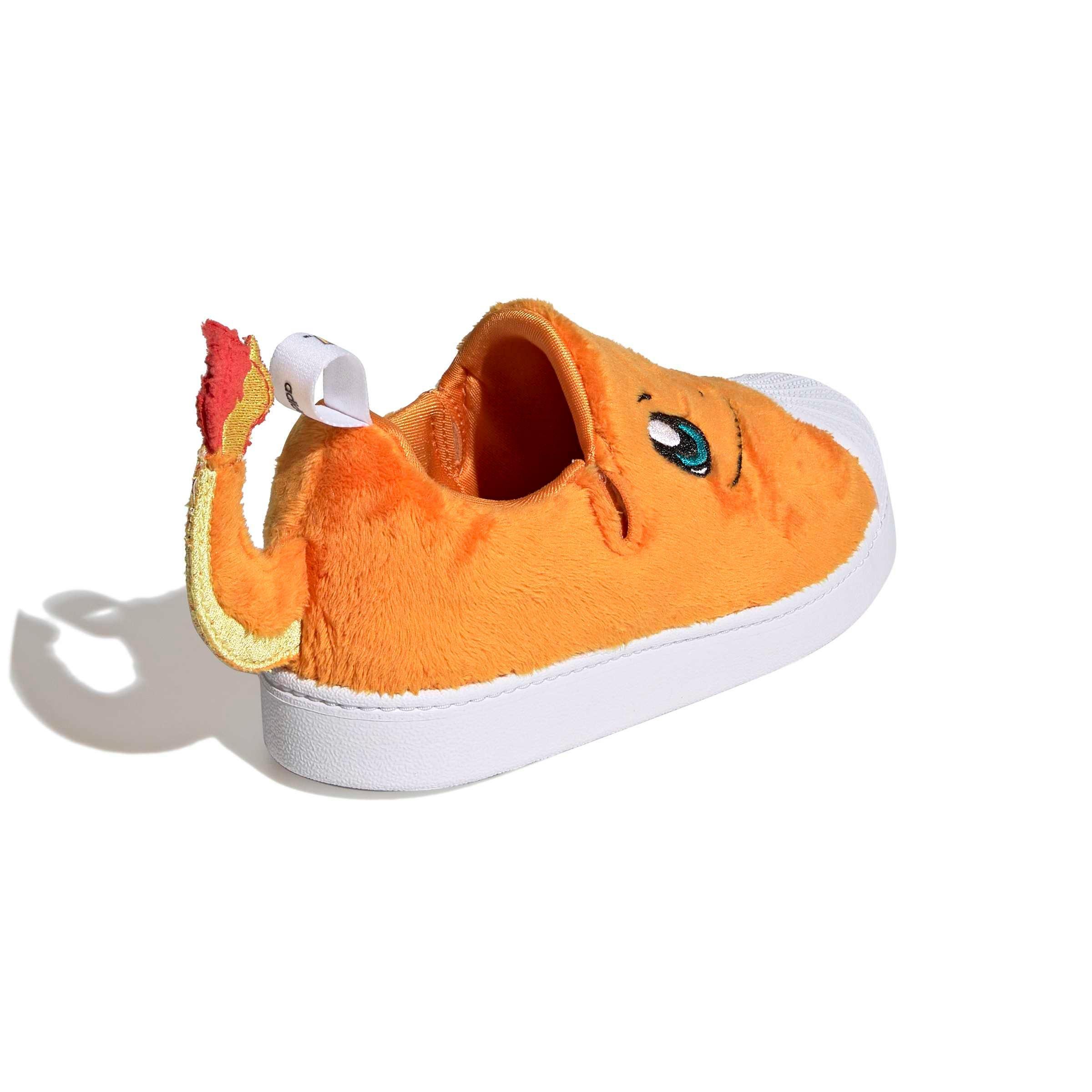 adidas Originals Pok&eacute;mon Superstar Quickon "Charmander" Preschool Kids' Shoe - ORANGE/WHITE/GREEN