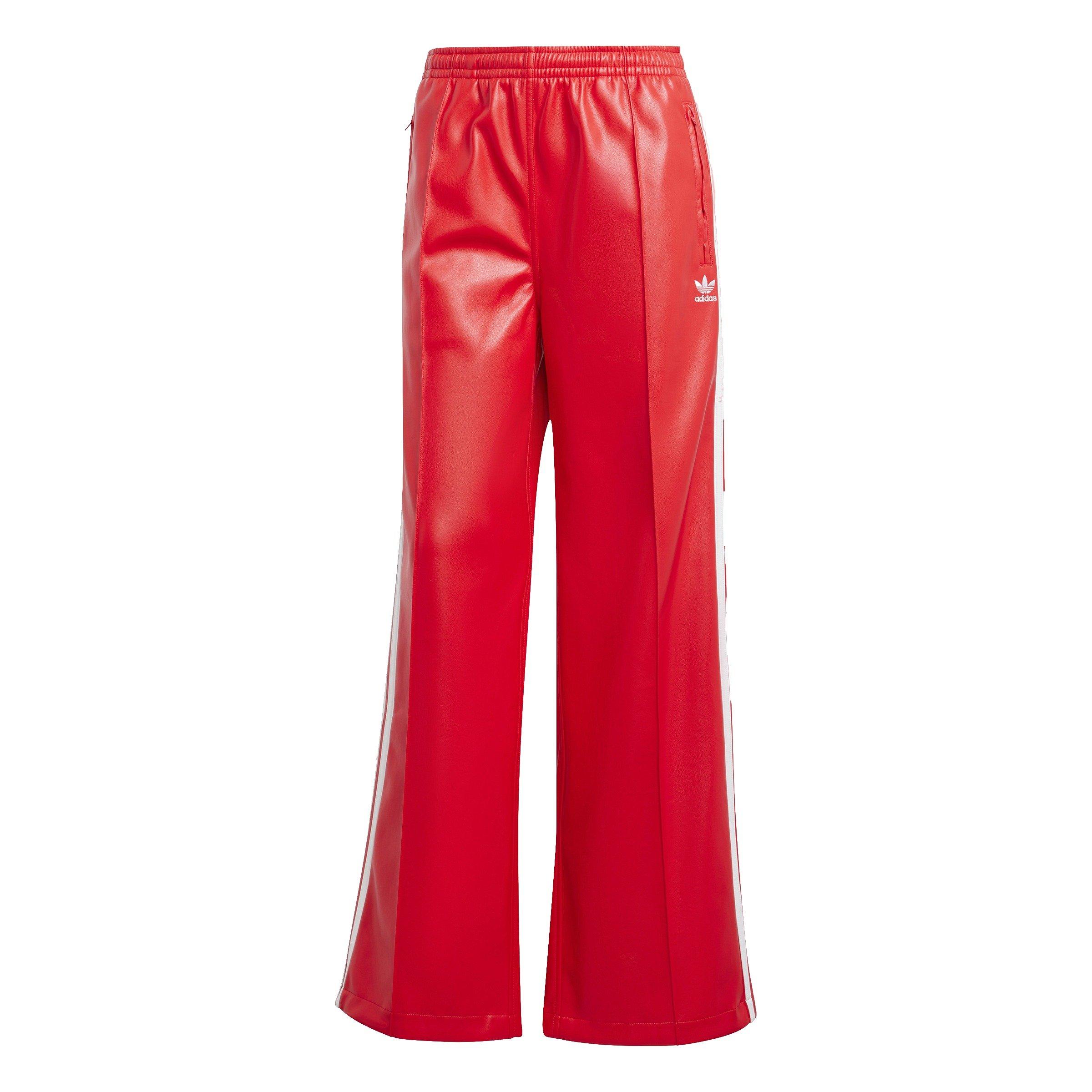 adidas Originals Women's Firebird Pleather Pants-Red