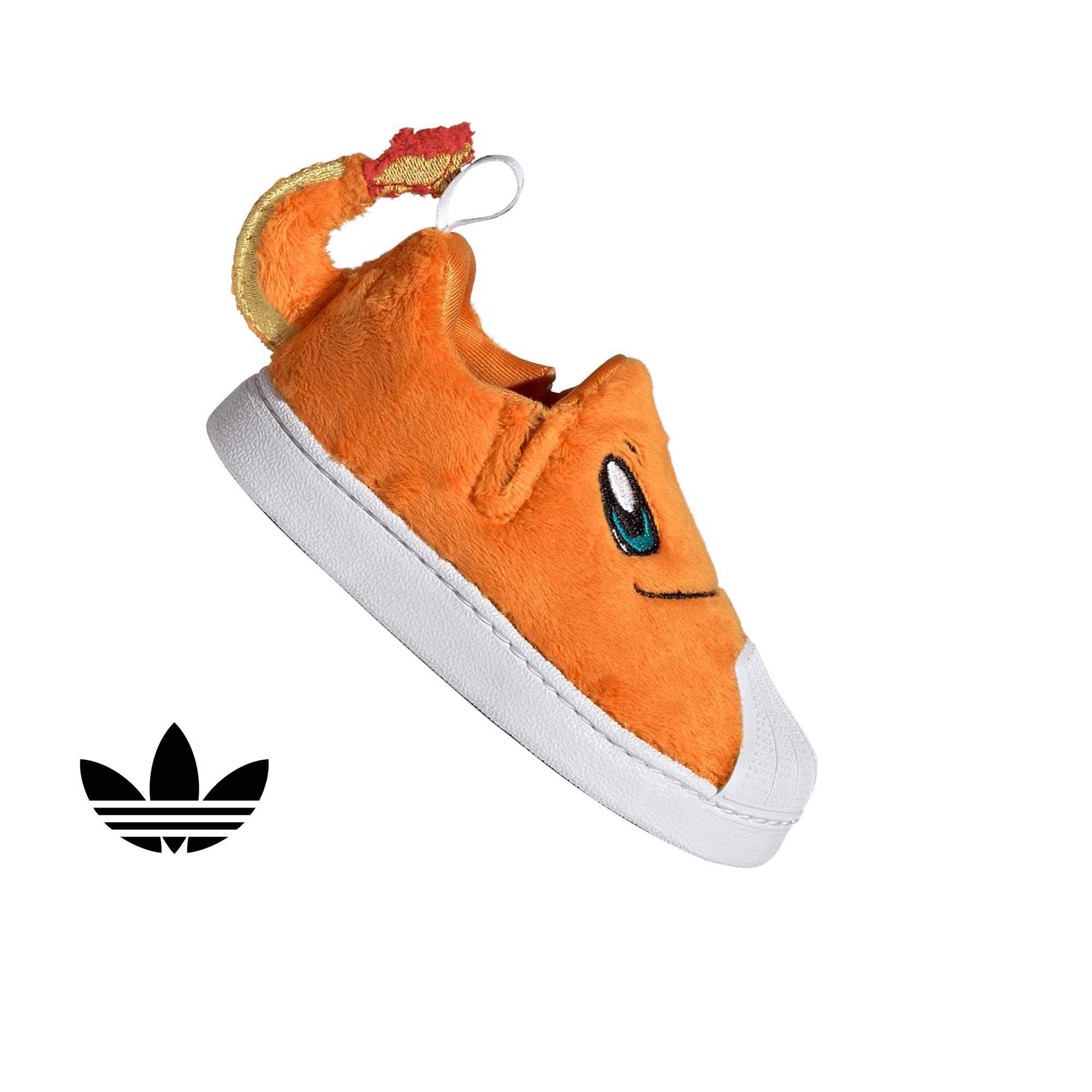 adidas Originals Pokémon Superstar Quickon "Charmander" Toddler Kids' Shoe - ORANGE/WHITE/GREEN