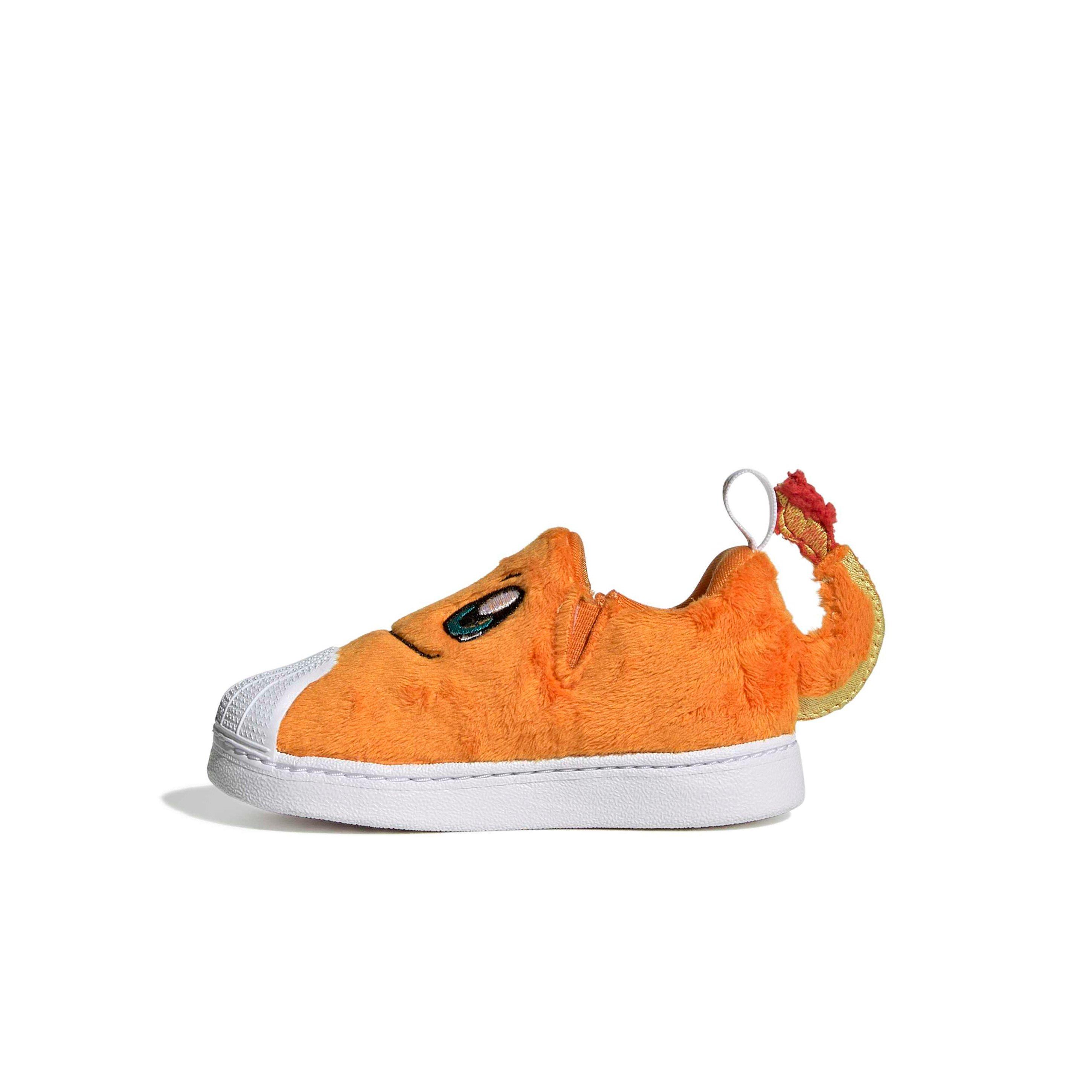 adidas Originals Pok&eacute;mon Superstar Quickon "Charmander" Toddler Kids' Shoe - ORANGE/WHITE/GREEN