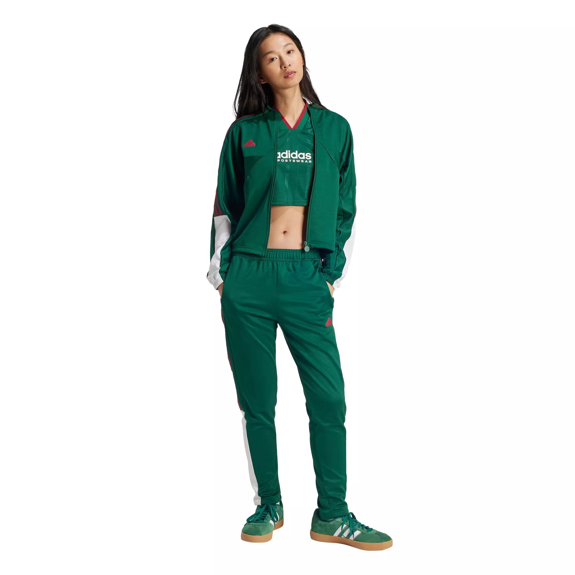 adidas Women's Tiro Cut 3-Stripes Track Pants-Green - GREEN