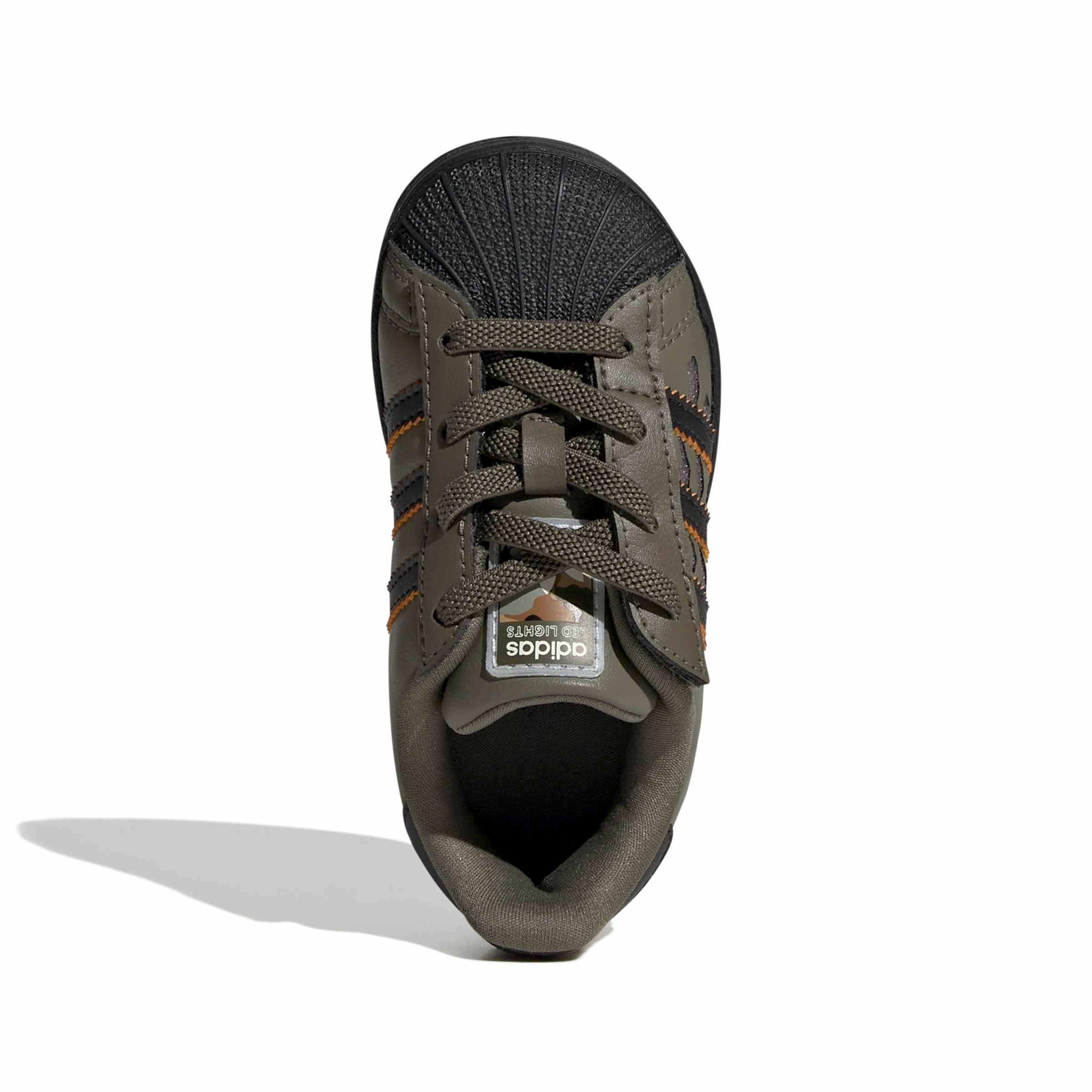 adidas Originals Superstar LED LCCEC "Silver Pebble/Olive Strata/Core Black" Infant Girls' Shoe - SILVER/OLIVE/BLACK