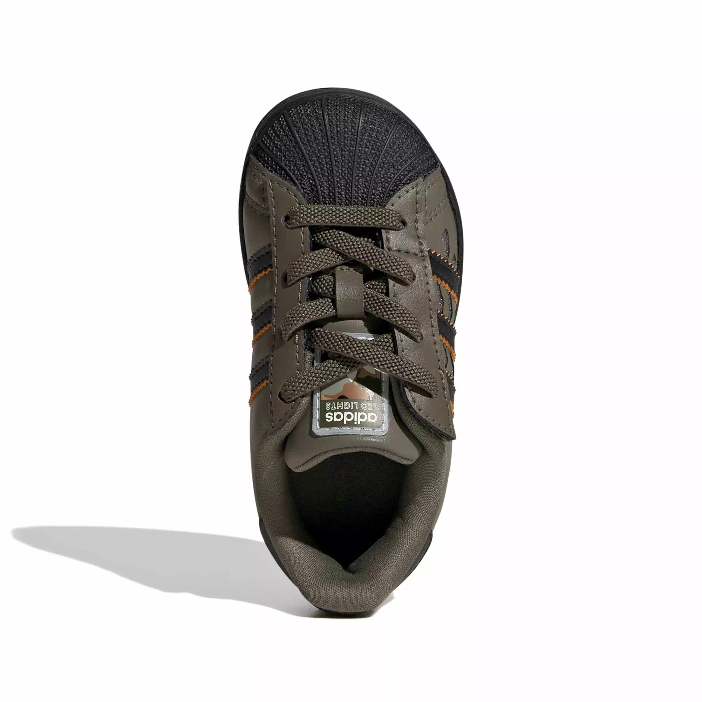 adidas Originals Superstar LED LCCEC "Silver Pebble/Olive Strata/Core Black" Infant Girls' Shoe - SILVER/OLIVE/BLACK