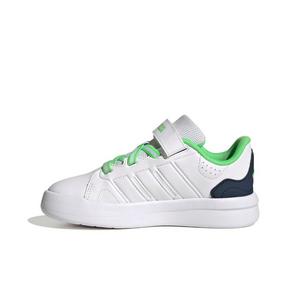 adidas Lightorama Court "Ftwr White/Night Indigo/Screaming Green" Preschool Boys' Shoe - WHITE/INDIGO/GREEN