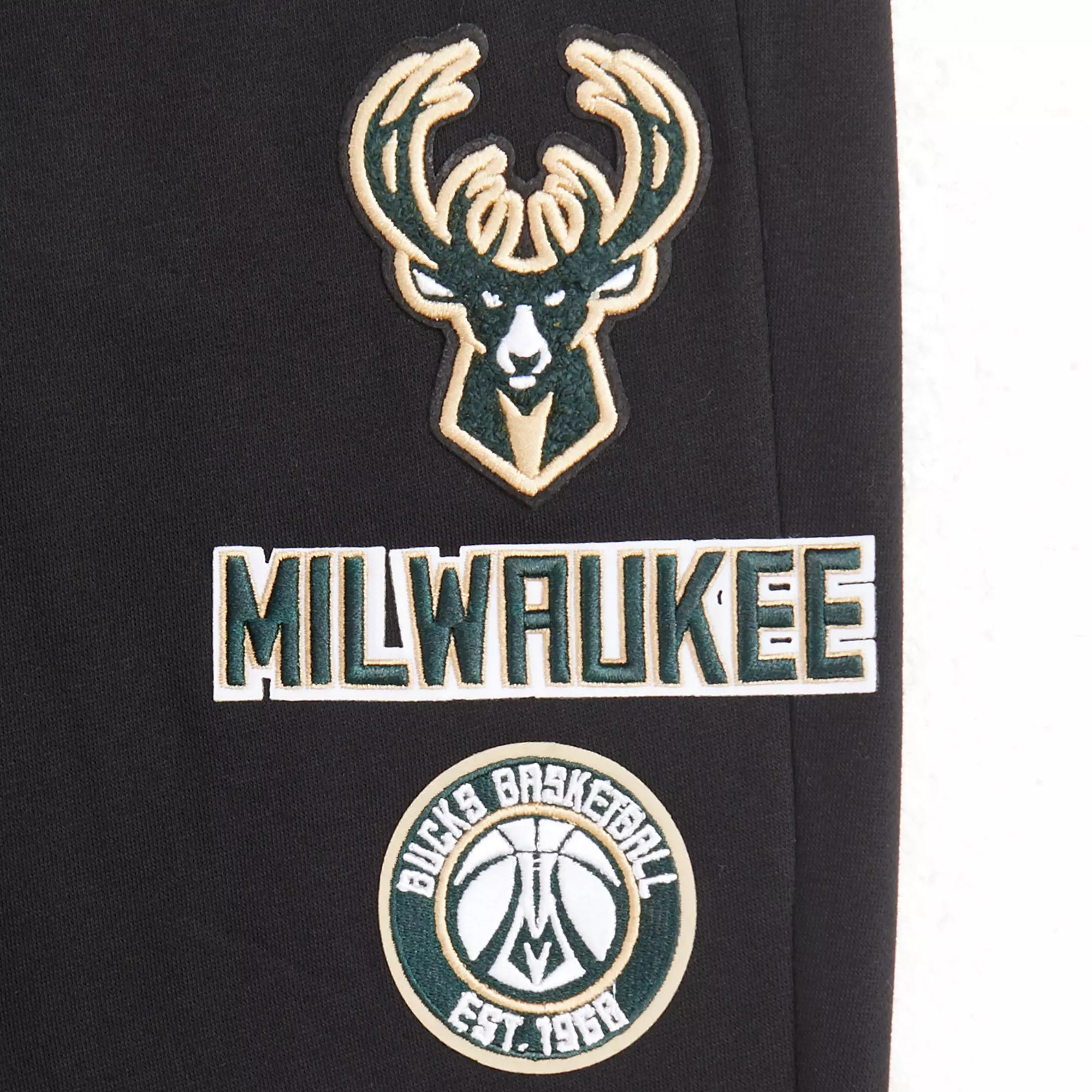 Pro Standard Big Boys' NBA Milwaukee Bucks Retro Classic Rib Fleece Sweatpants - Black - BLACK