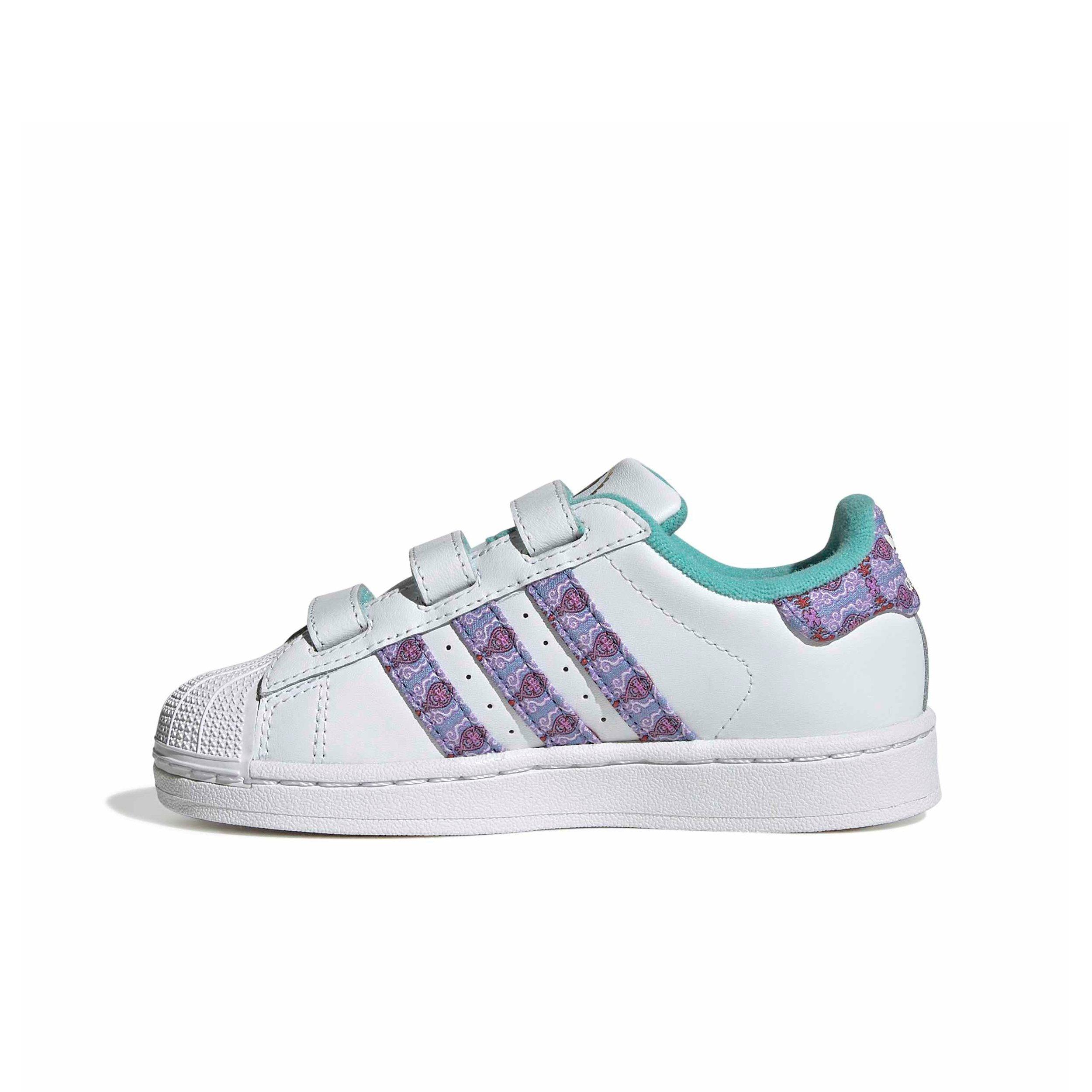 adidas Originals Disney Princess Superstar II CC "Ftwr White/Gold Metallic" Preschool Girls' Shoe - WHITE/GOLD