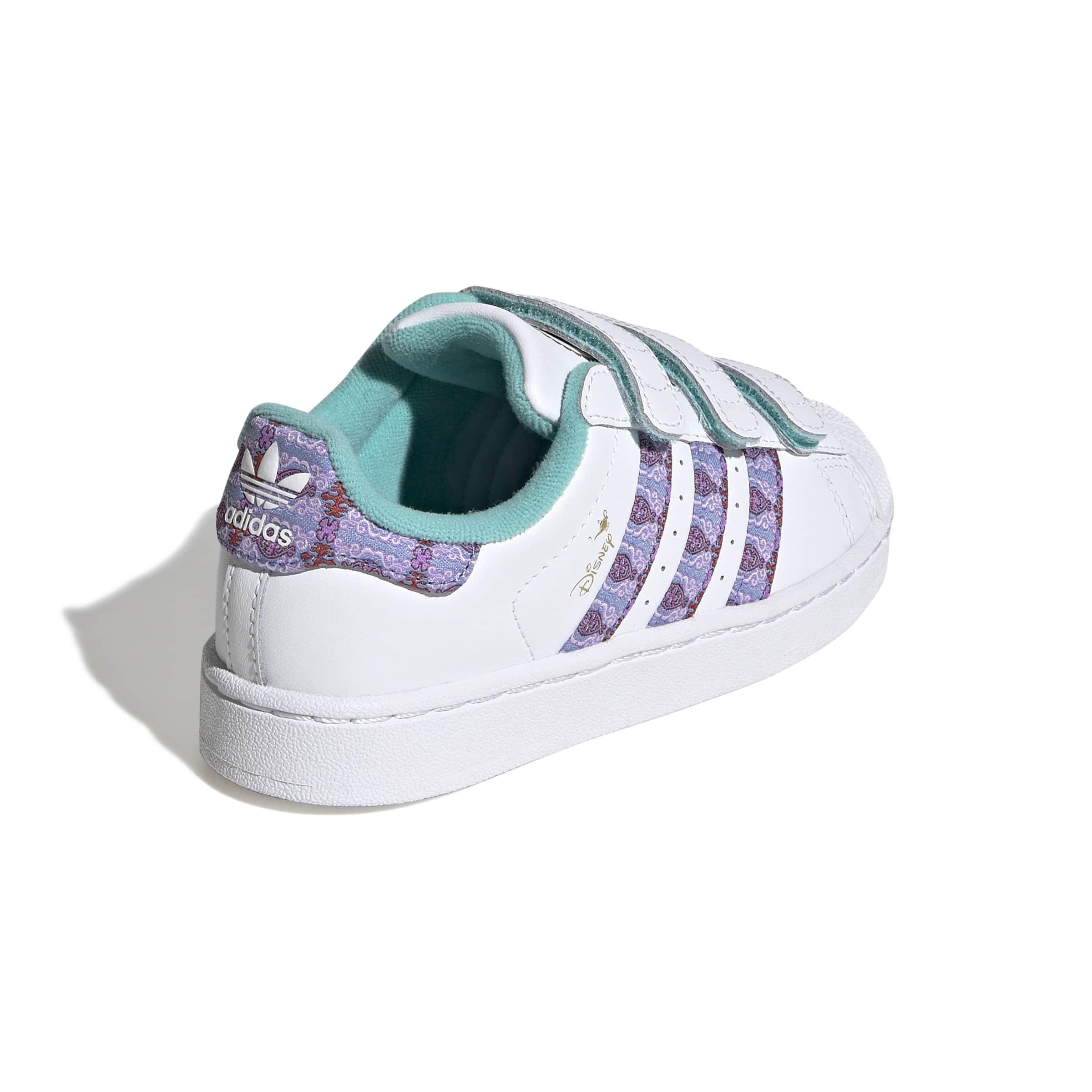 adidas Originals Disney Princess Superstar II CC "Ftwr White/Gold Metallic" Preschool Girls' Shoe - WHITE/GOLD