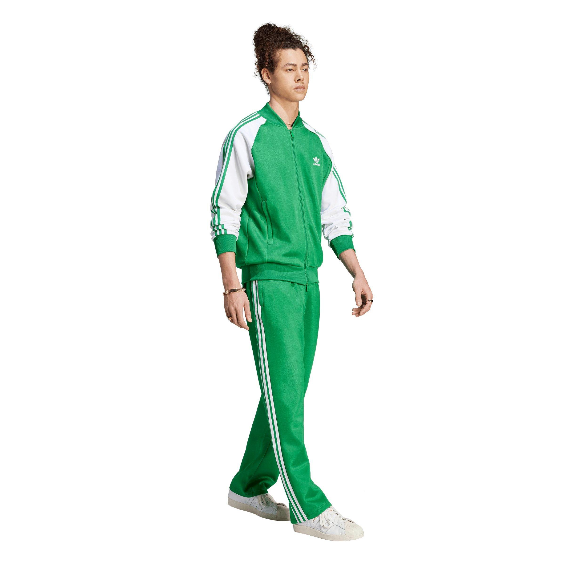 Men\'s Jacket-Green/White Classics adidas Adicolor Originals SST Track